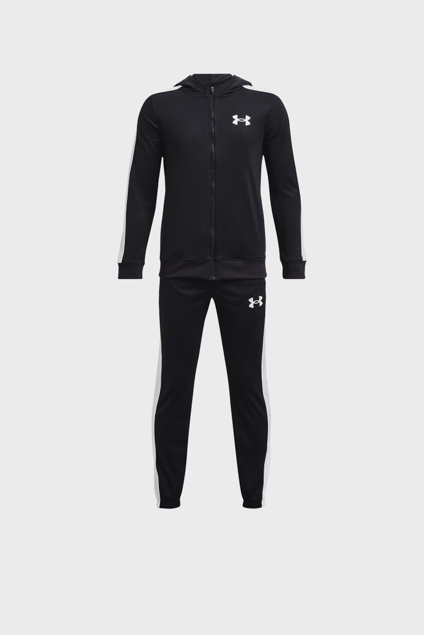 Детский черный спортивный костюм UA Knit Hooded Track Suit-BLK 1