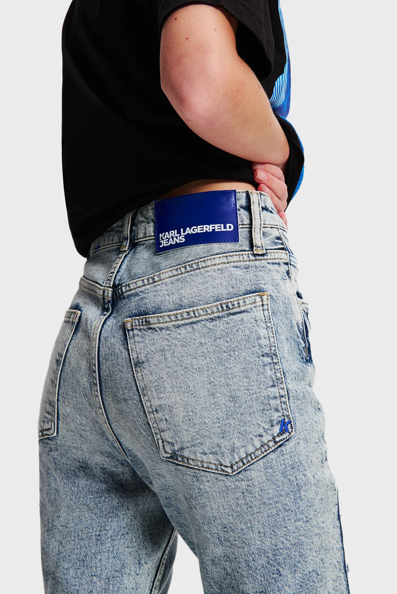 Женские голубые джинсы klj hr tapered denim 4