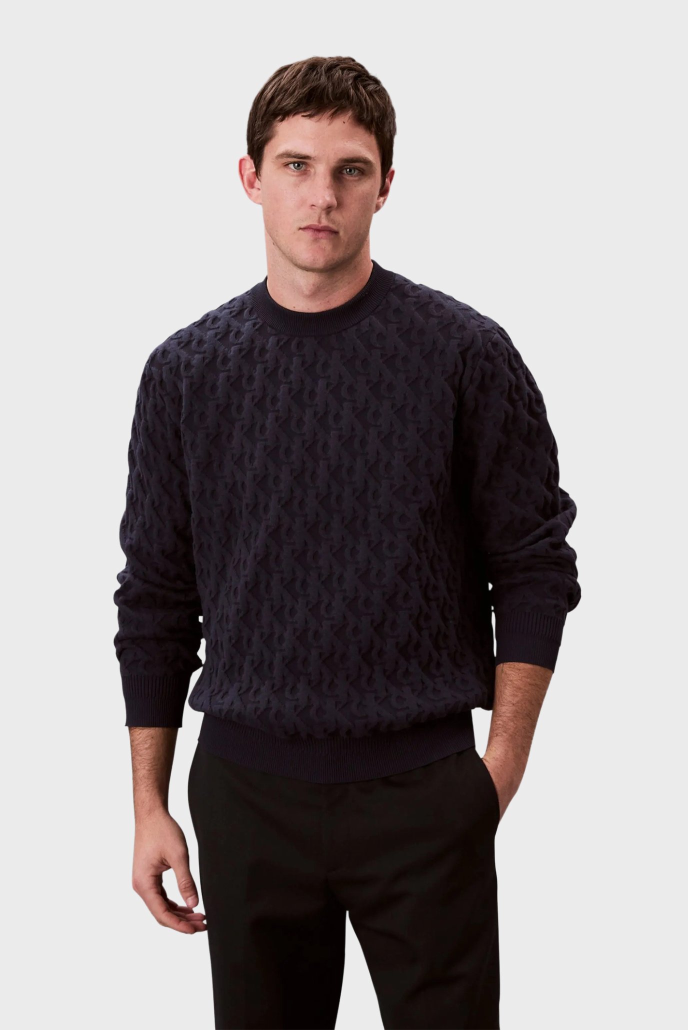 Мужской темно-синий джемпер A - REL Синий M Calvin Klein Jeans LV04RC359G Мужской темно-синий джемпер A - REL Синий M Calvin Klein Jeans LV04RC359G