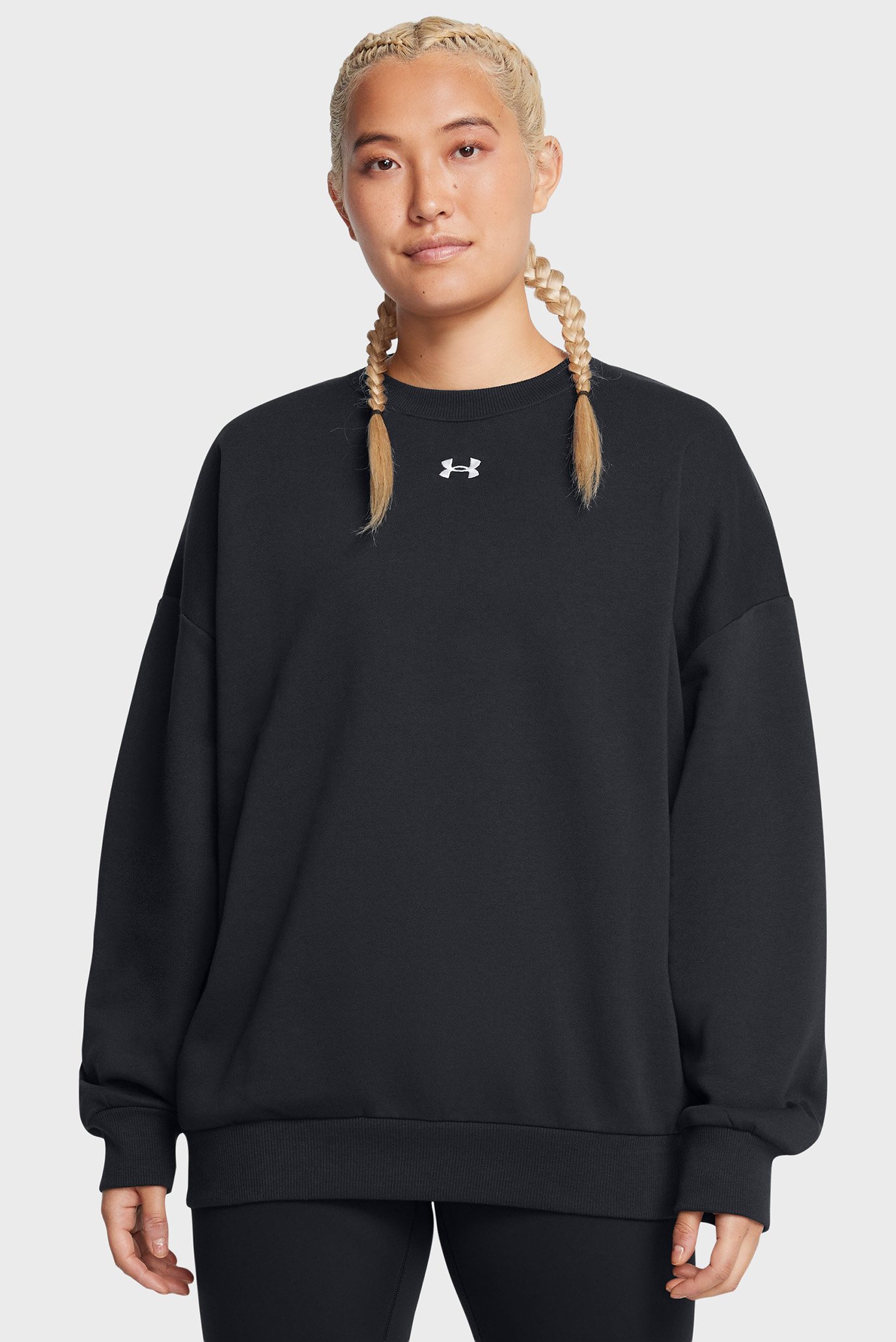 Женский черный свитшот UA Rival Fleece OS Crew Черный XS Under Armour 1386463-001 Женский черный свитшот UA Rival Fleece OS Crew Черный XS Under Armour 1386463-001