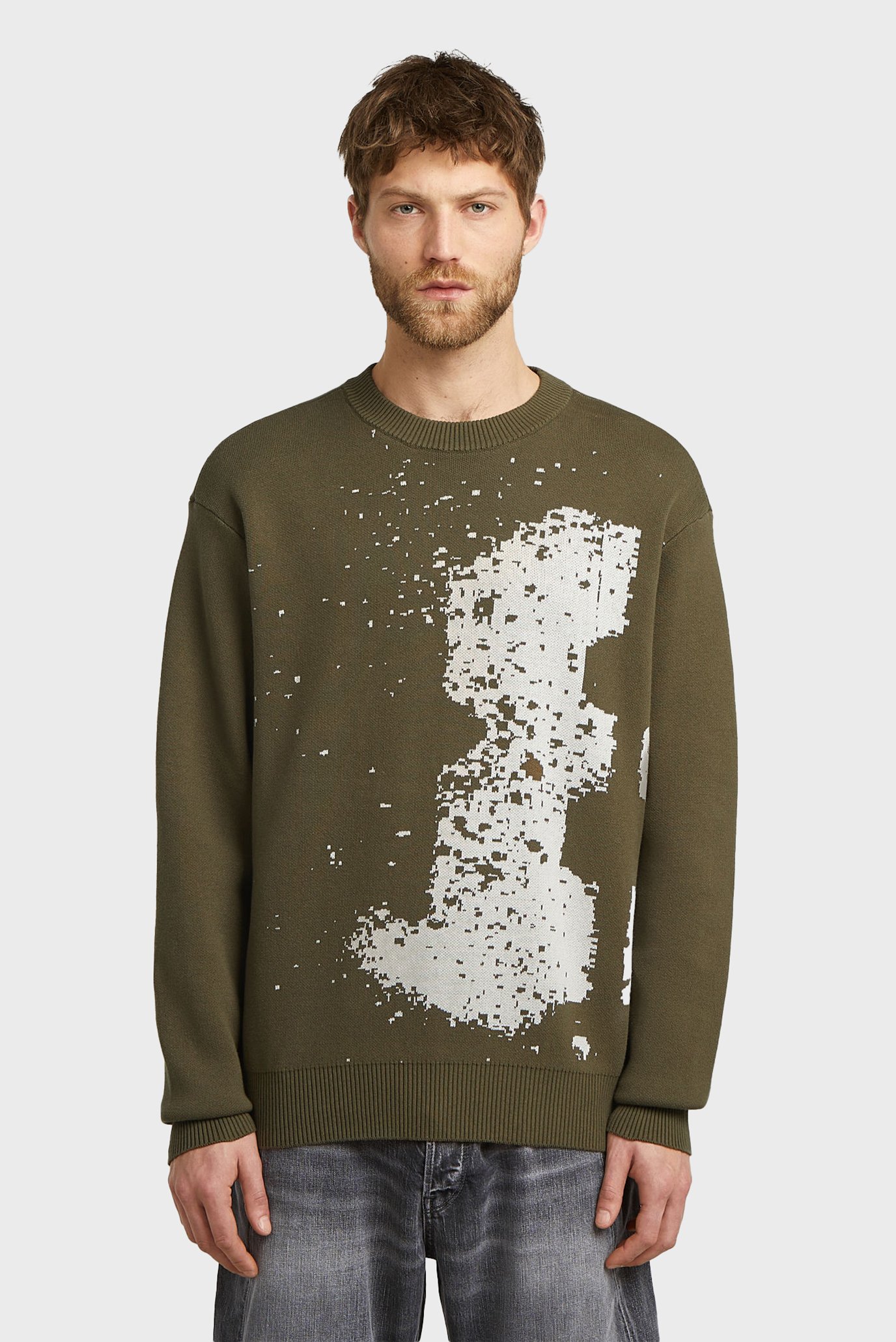 Мужской оливковый джемпер Sprayed 89 Оливковый XL G-Star RAW D27772,D488 Мужской оливковый джемпер Sprayed 89 Оливковый XL G-Star RAW D27772,D488