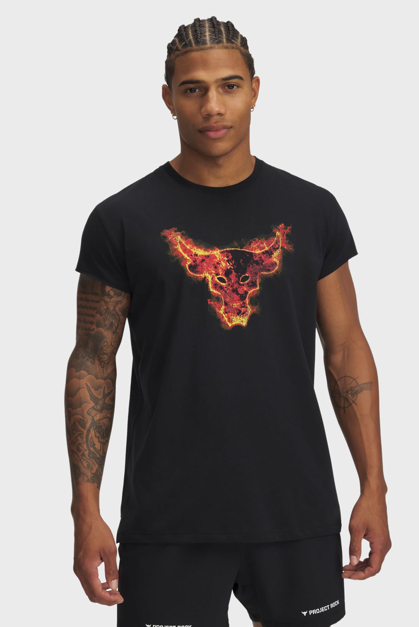 Мужская черная футболка Pjt Rock Cap Sleeve T Черный M Under Armour 1389940-001 Мужская черная футболка Pjt Rock Cap Sleeve T Черный M Under Armour 1389940-001