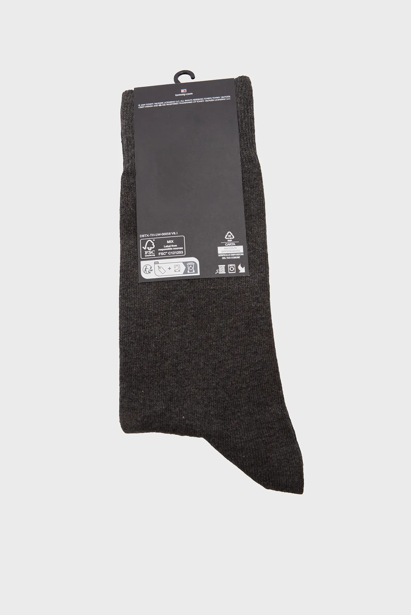 Мужские серые носки (2 пары) CHECK Серый 39-42 Tommy Hilfiger 100001495