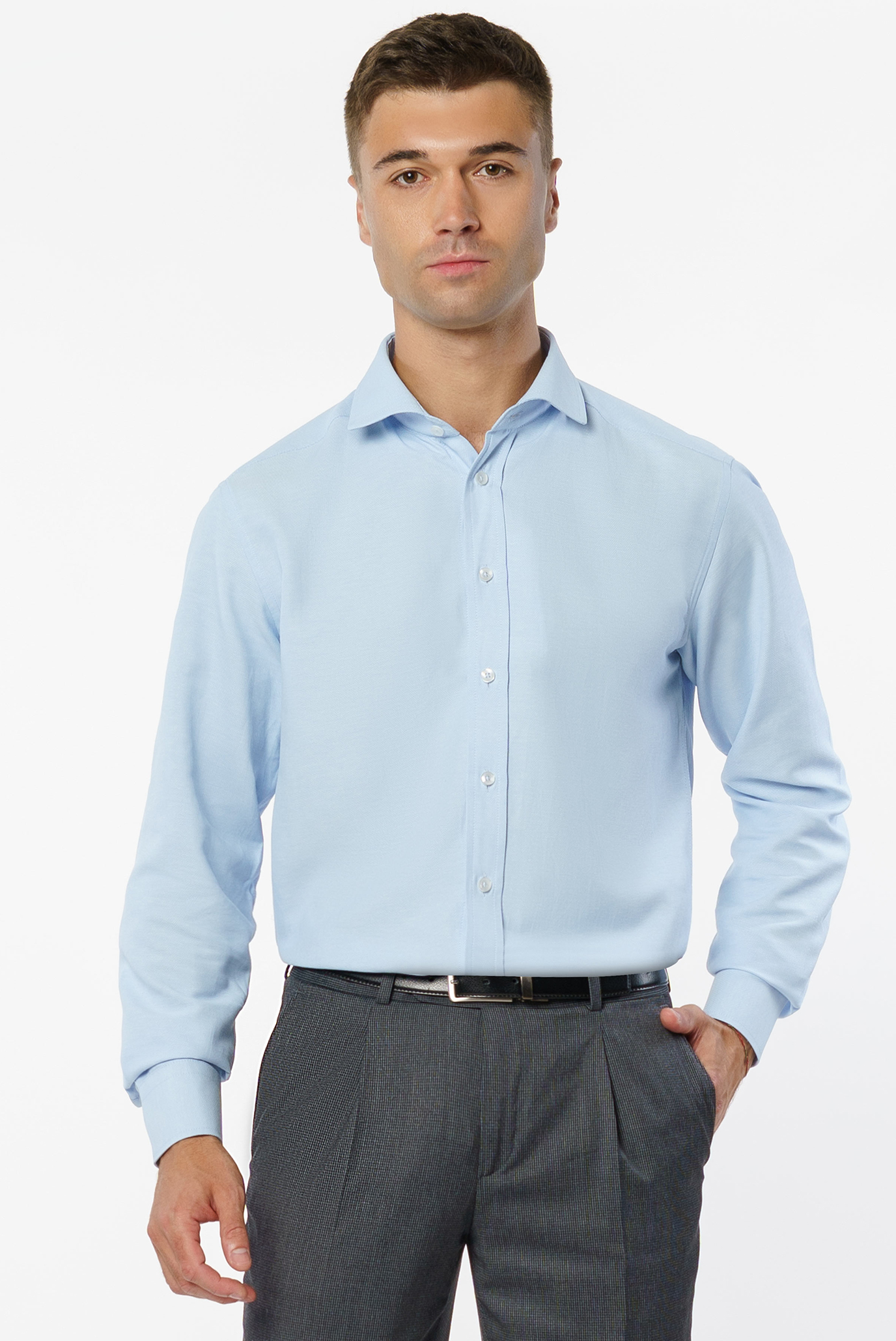 Мужская голубая рубашка 1