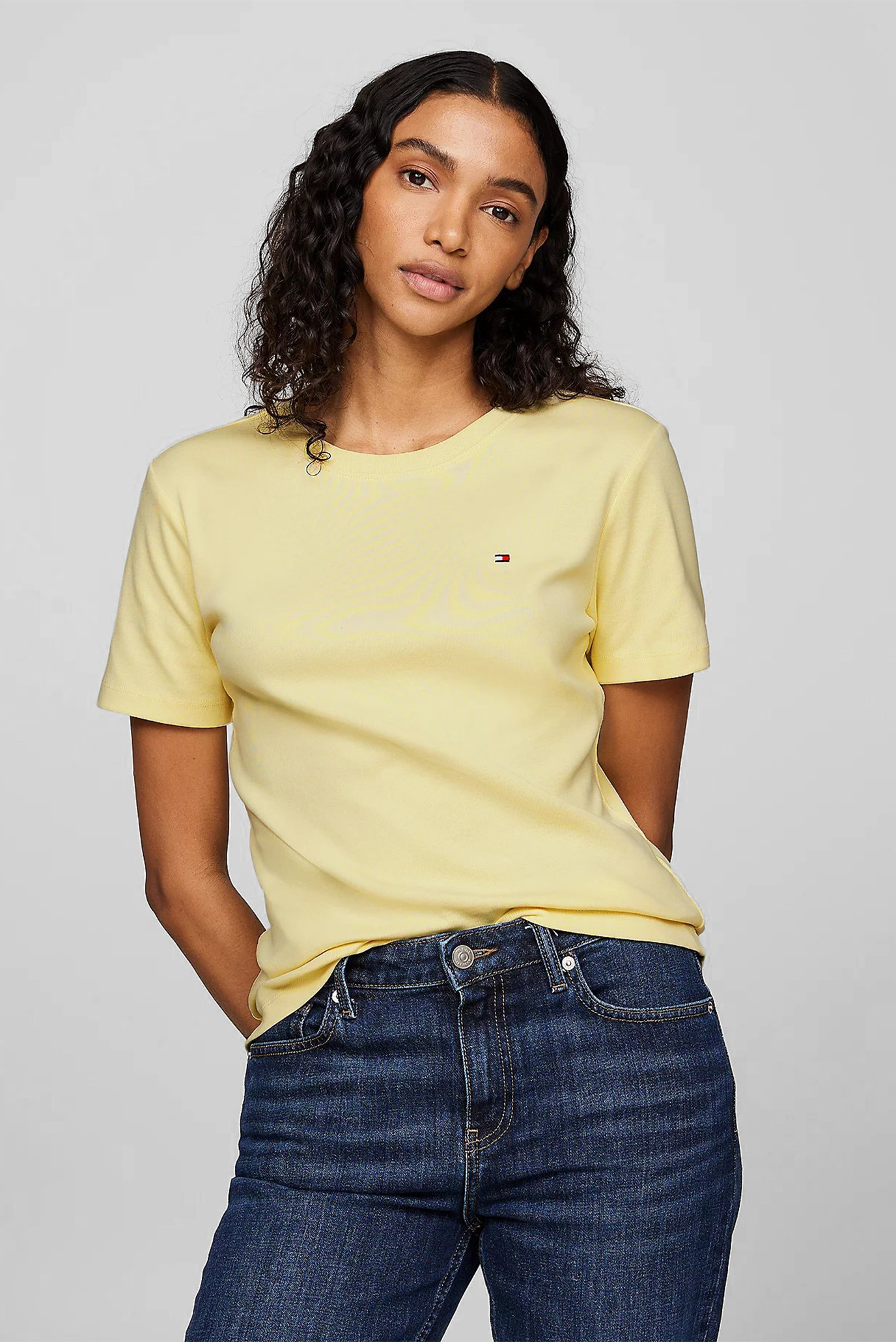Женская желтая футболка SLIM CODY C-NK SS 1