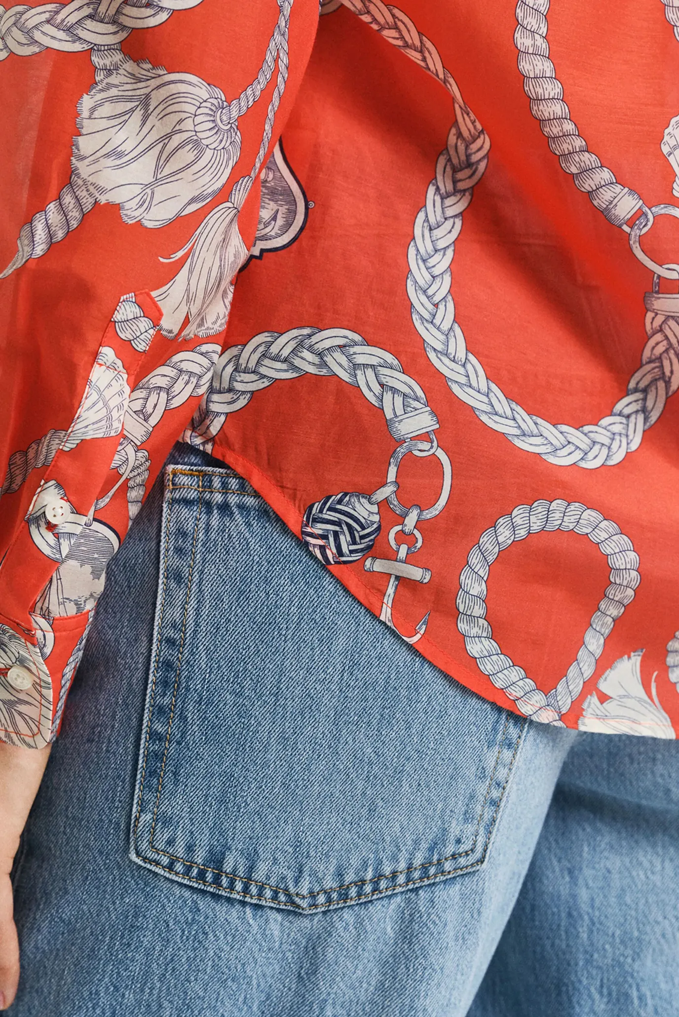 Жіноча червона сорочка з візерунком REG SAILING PRINT 5