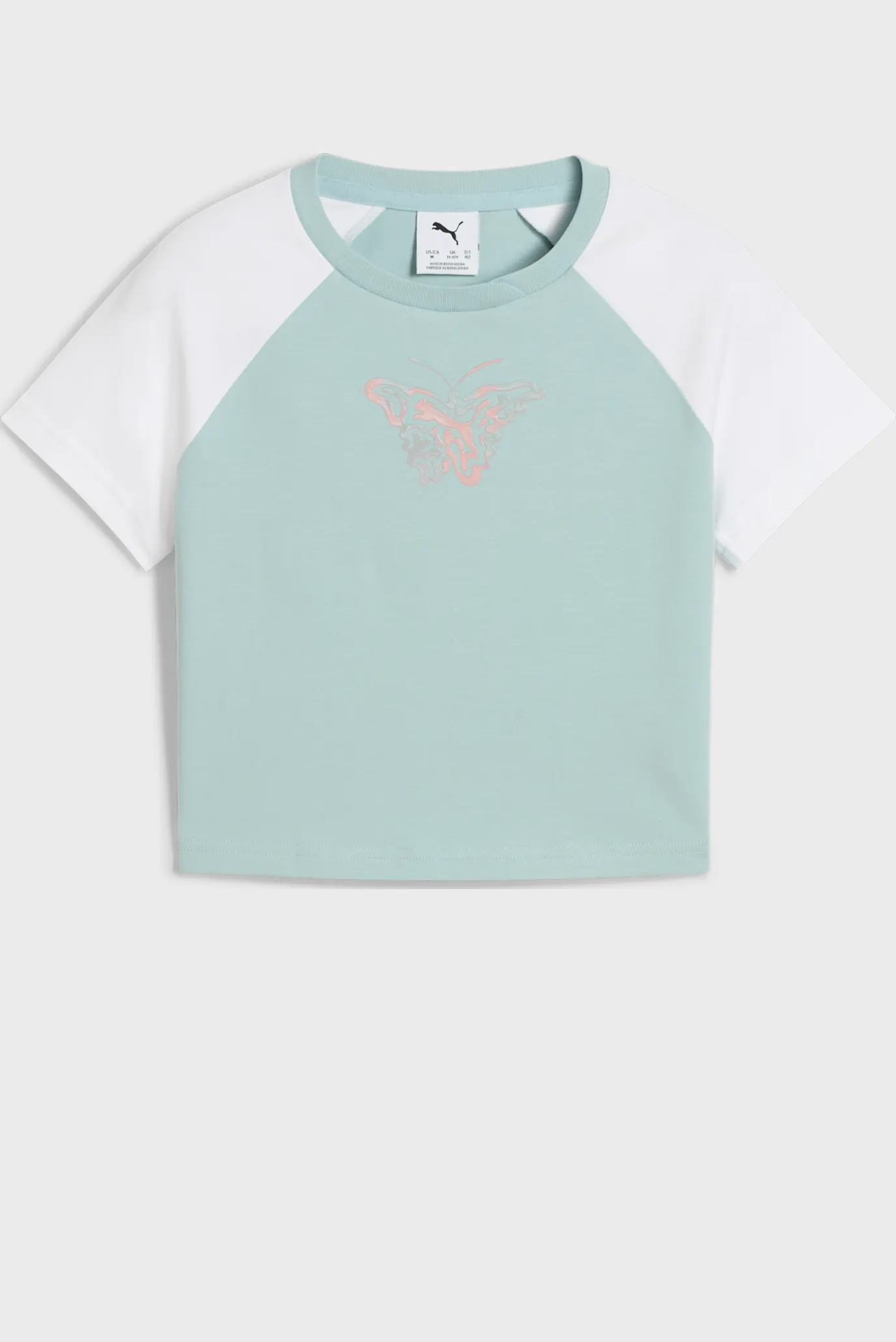 Детская мятная футболка BUTTERFLY VIBE Baby Tee Youth 1