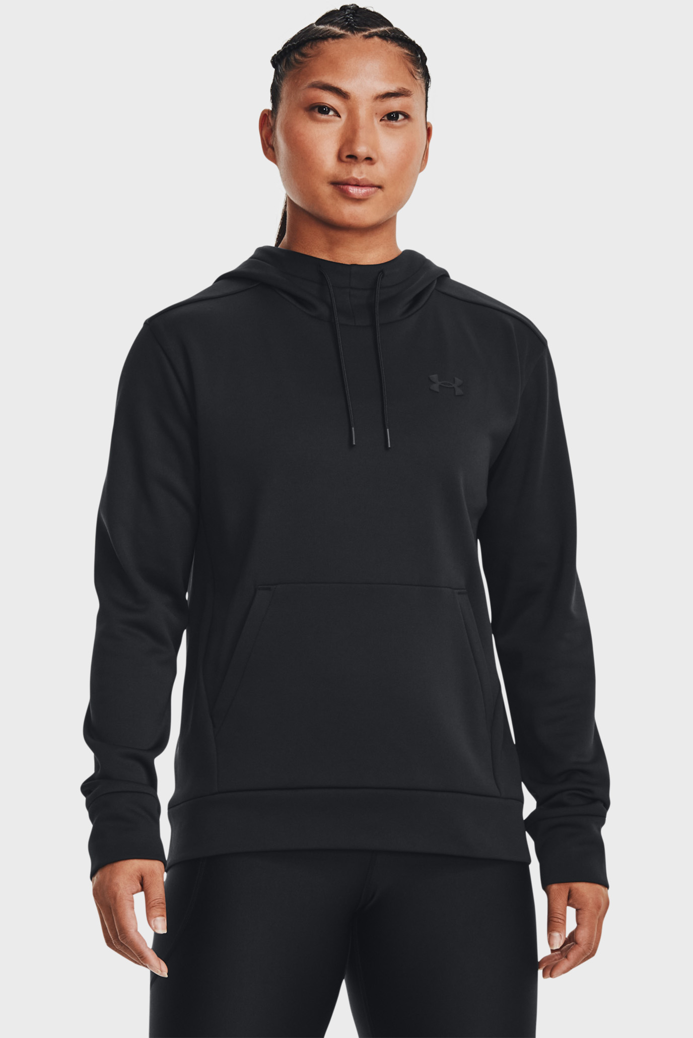 Женское черное худи Armour Fleece LC Hoodie 1