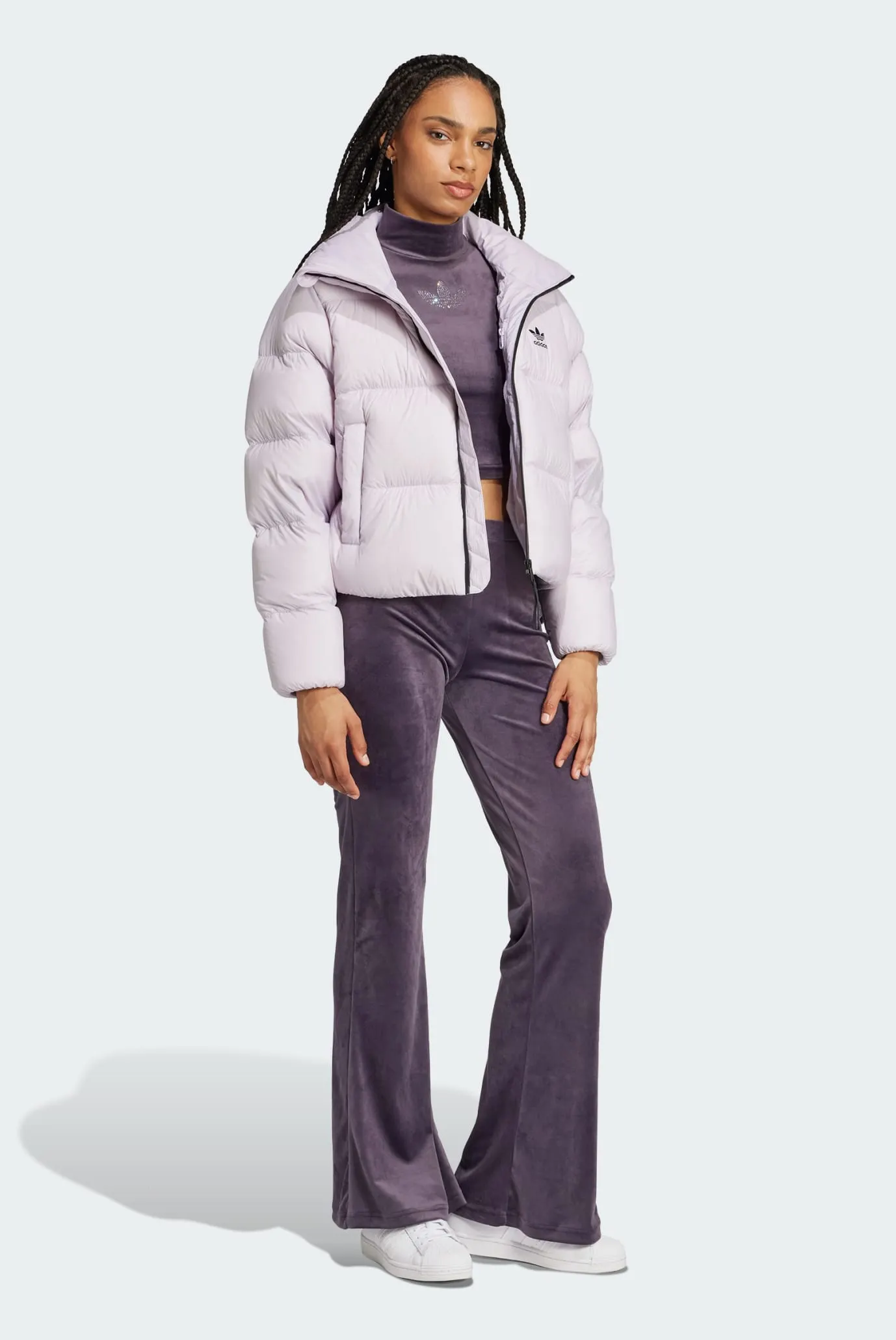 Женский сиреневый пуховик Regen Crop Down adidas IW8369 — MD-Fashion