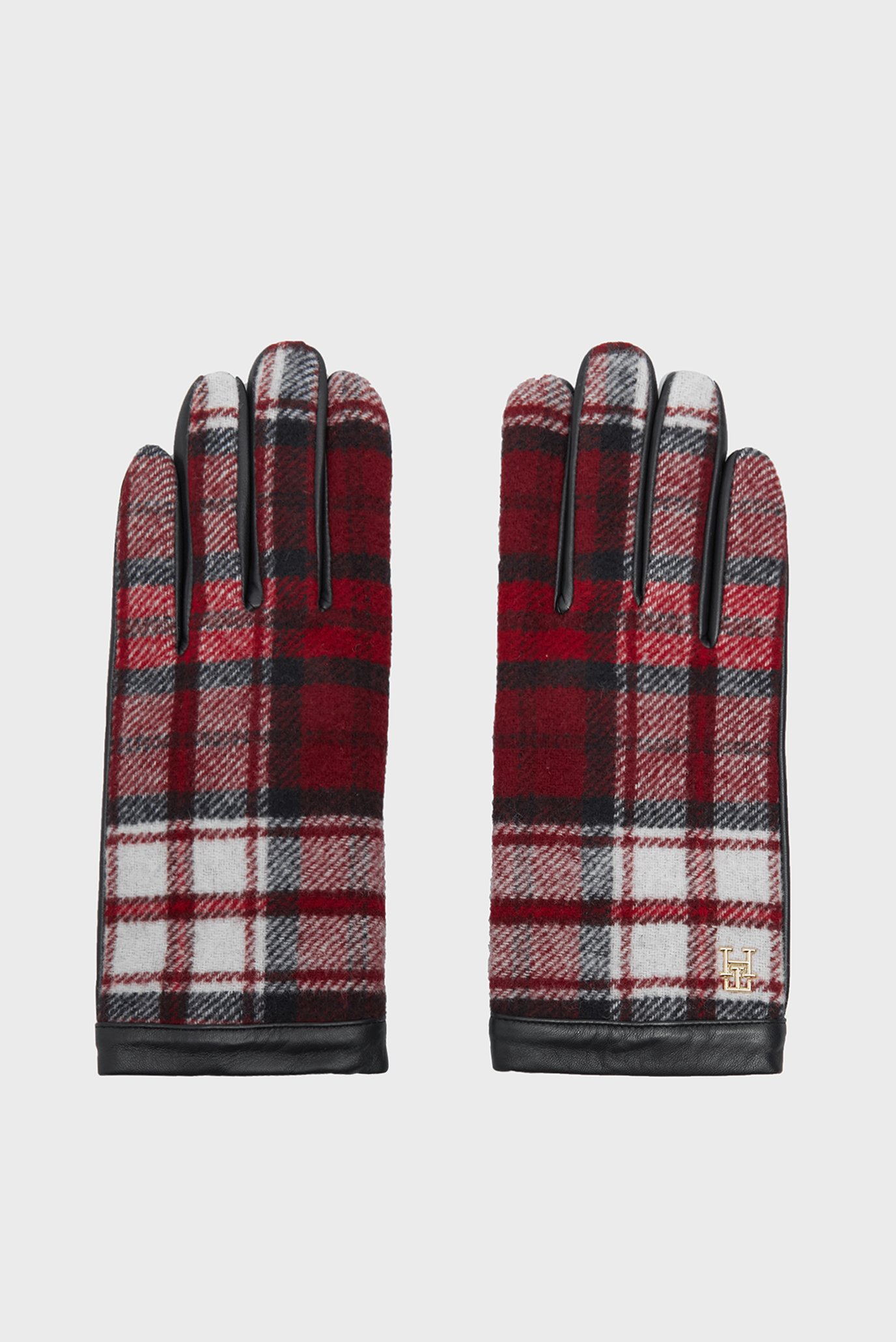 Женские кожаные перчатки в клетку TOMMY CHECK LEATHER GLOVES 1