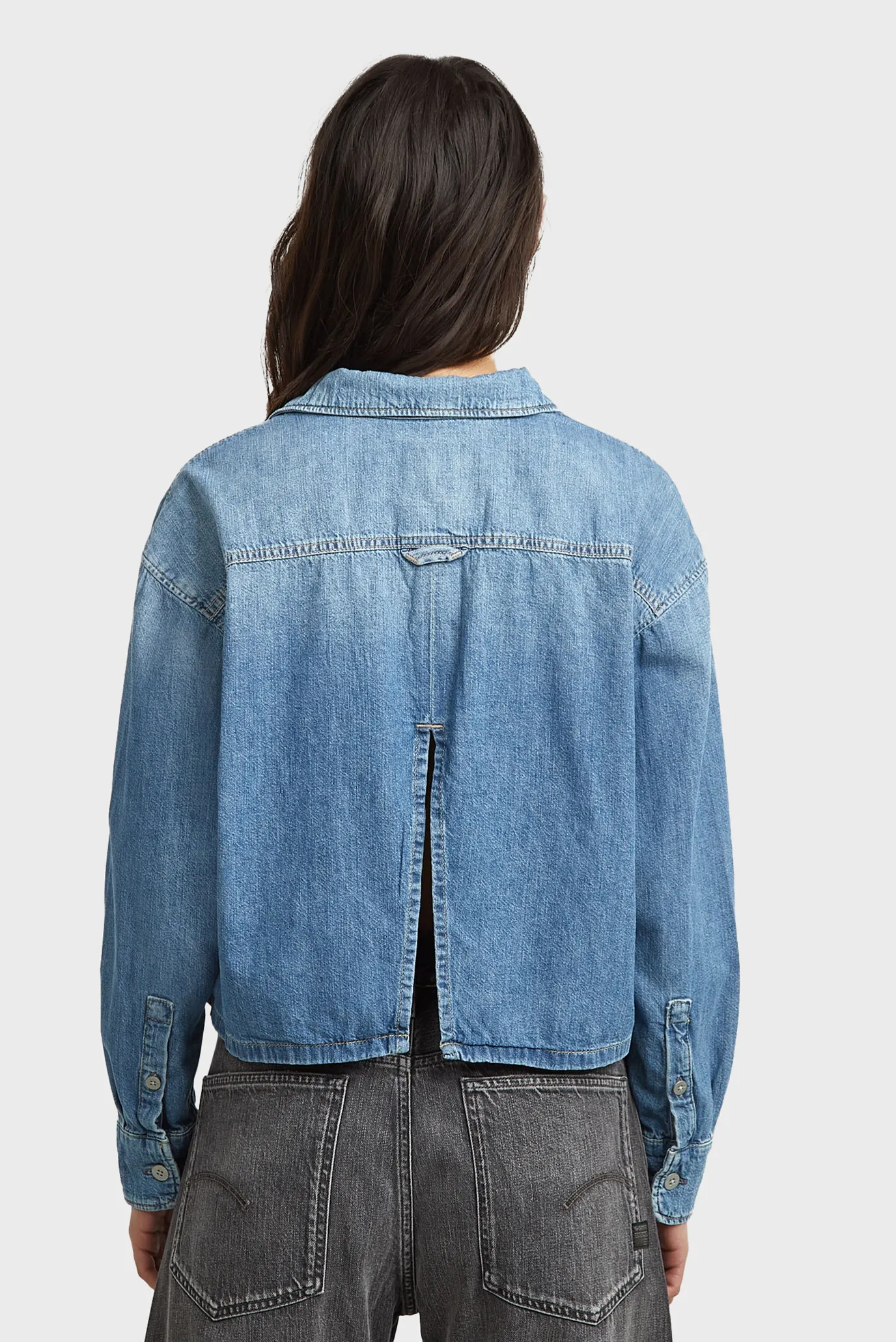 Жіноча блакитна джинсова сорочка Boxy day 3