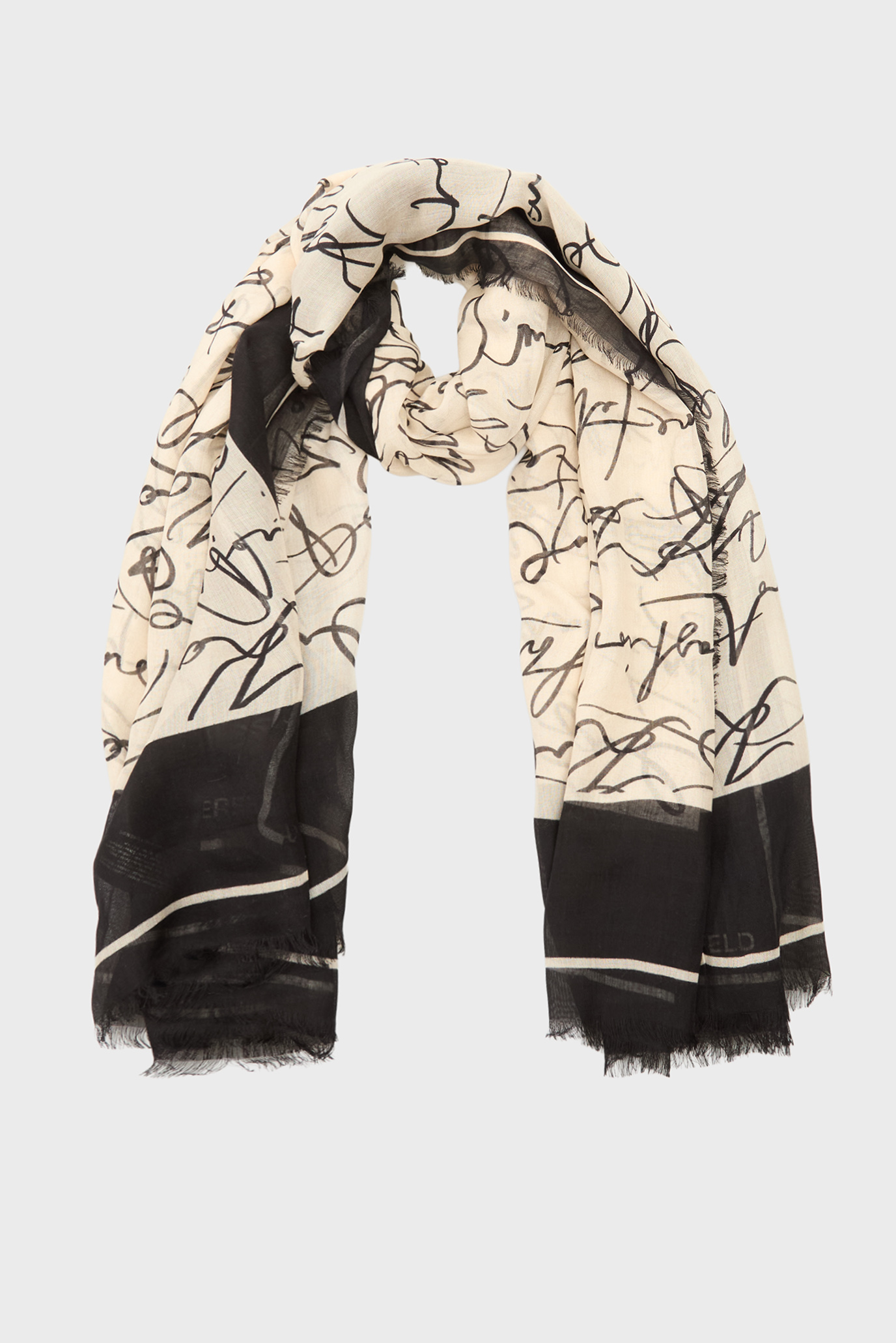Женский белый платок с узором essential scribble Белый ONESIZE Karl Lagerfeld A3W33052 Женский белый платок с узором essential scribble Белый ONESIZE Karl Lagerfeld A3W33052