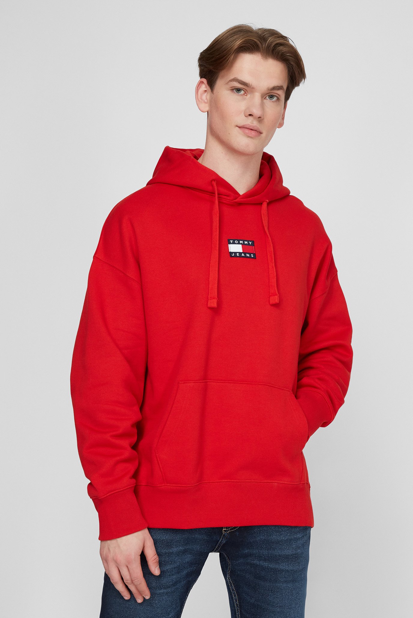 Мужское красное худи TJM TOMMY BADG 1