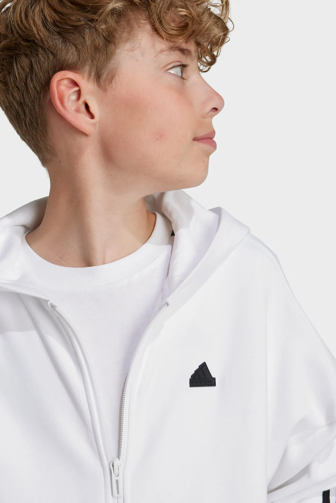 Дитяче біле худі Future Icons 3-Stripes Full-Zip 5