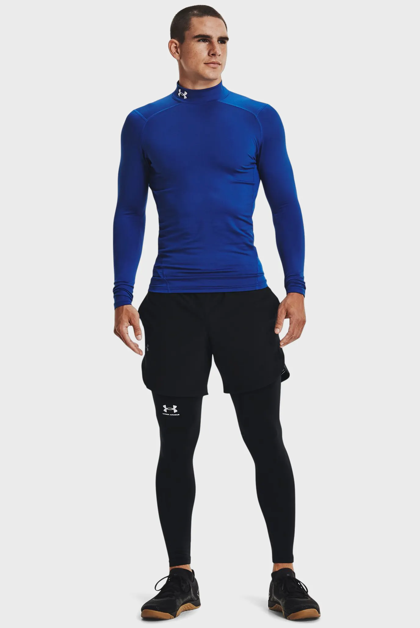 Мужской синий термореглан UA CG Armour Comp Mock 2