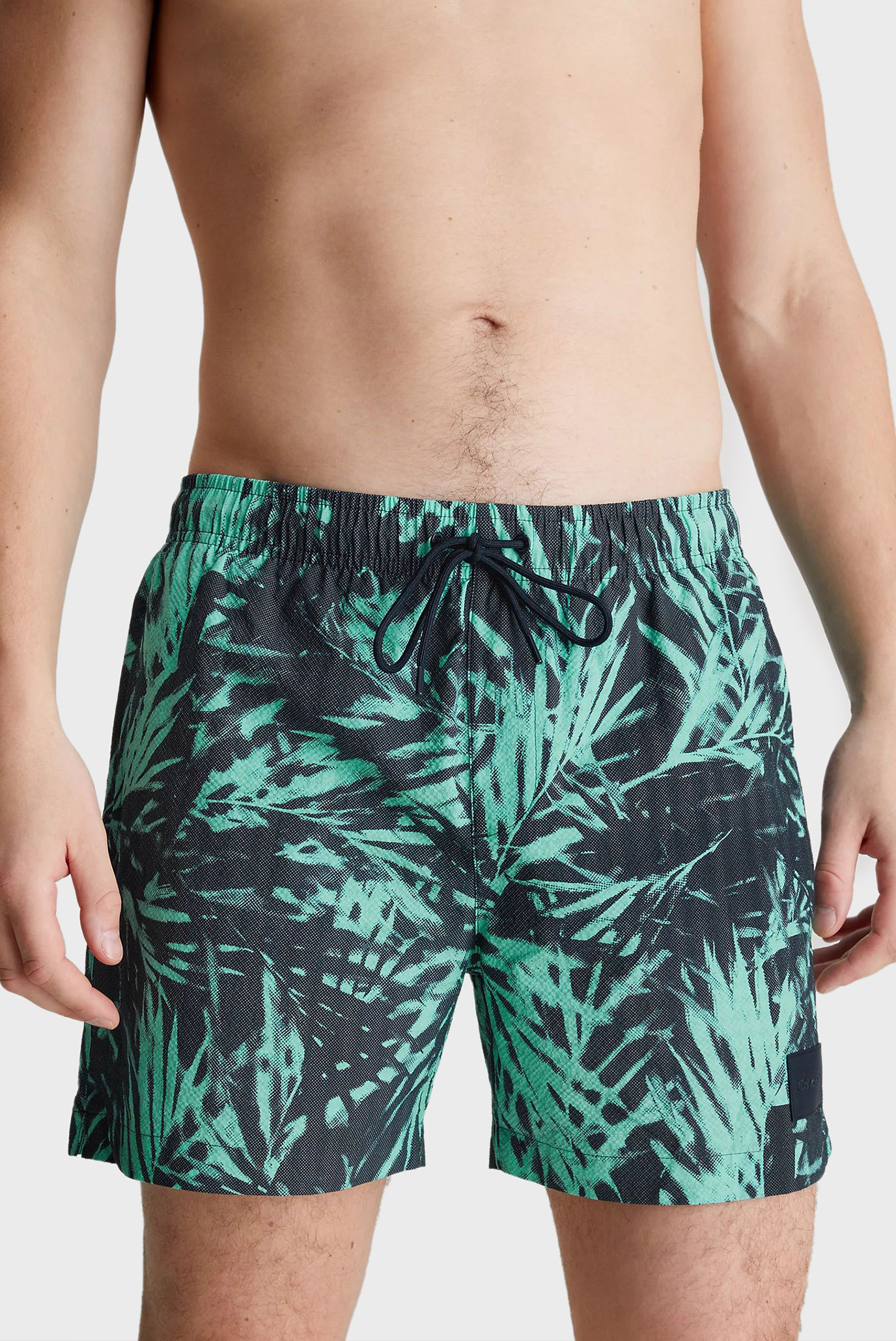 Мужские зеленые плавательные шорты с узором MEDIUM DRAWSTRING PRINT-TEXTURE 1