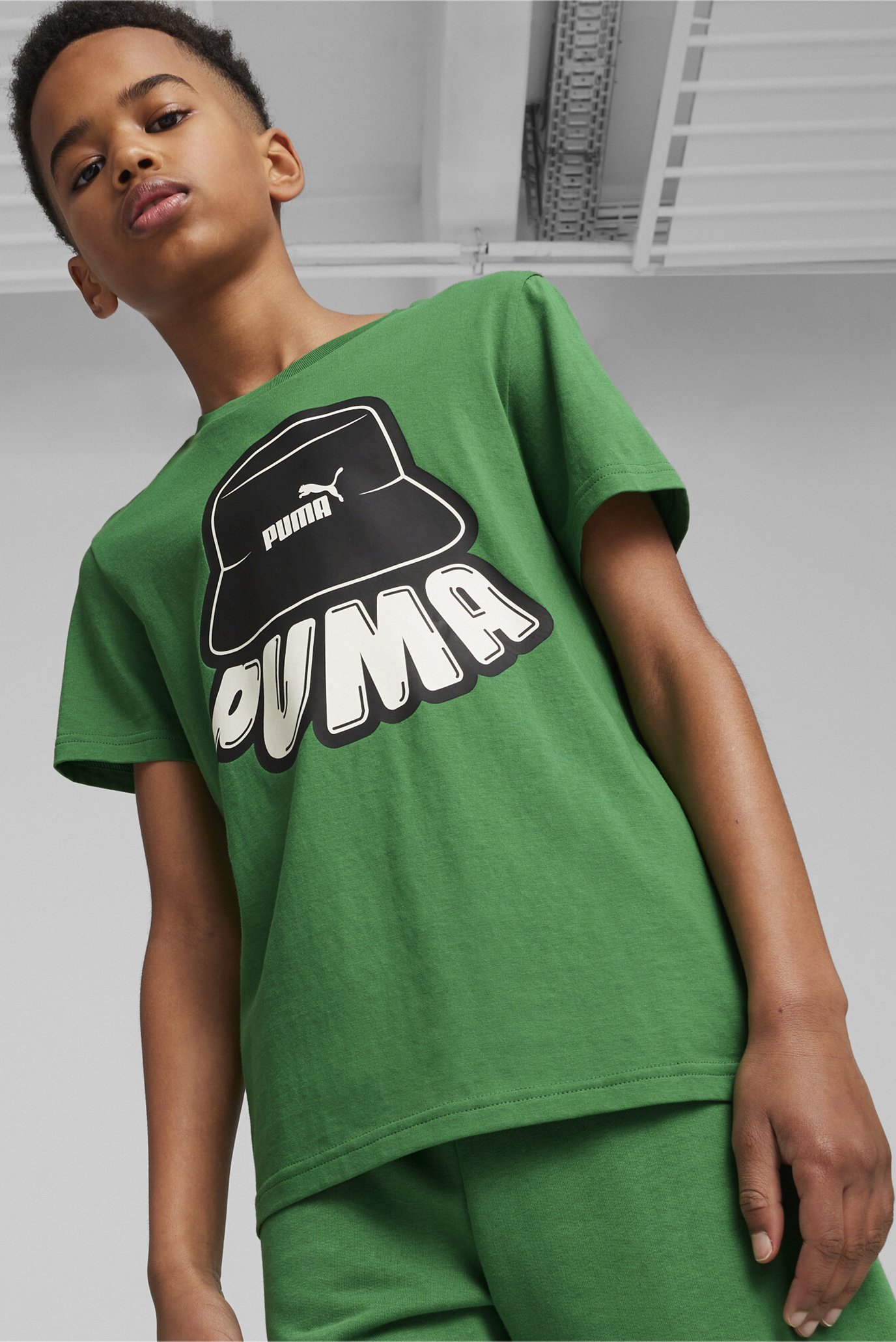 Дитяча зелена футболка ESS+ MID 90s Youth Graphic Tee 1