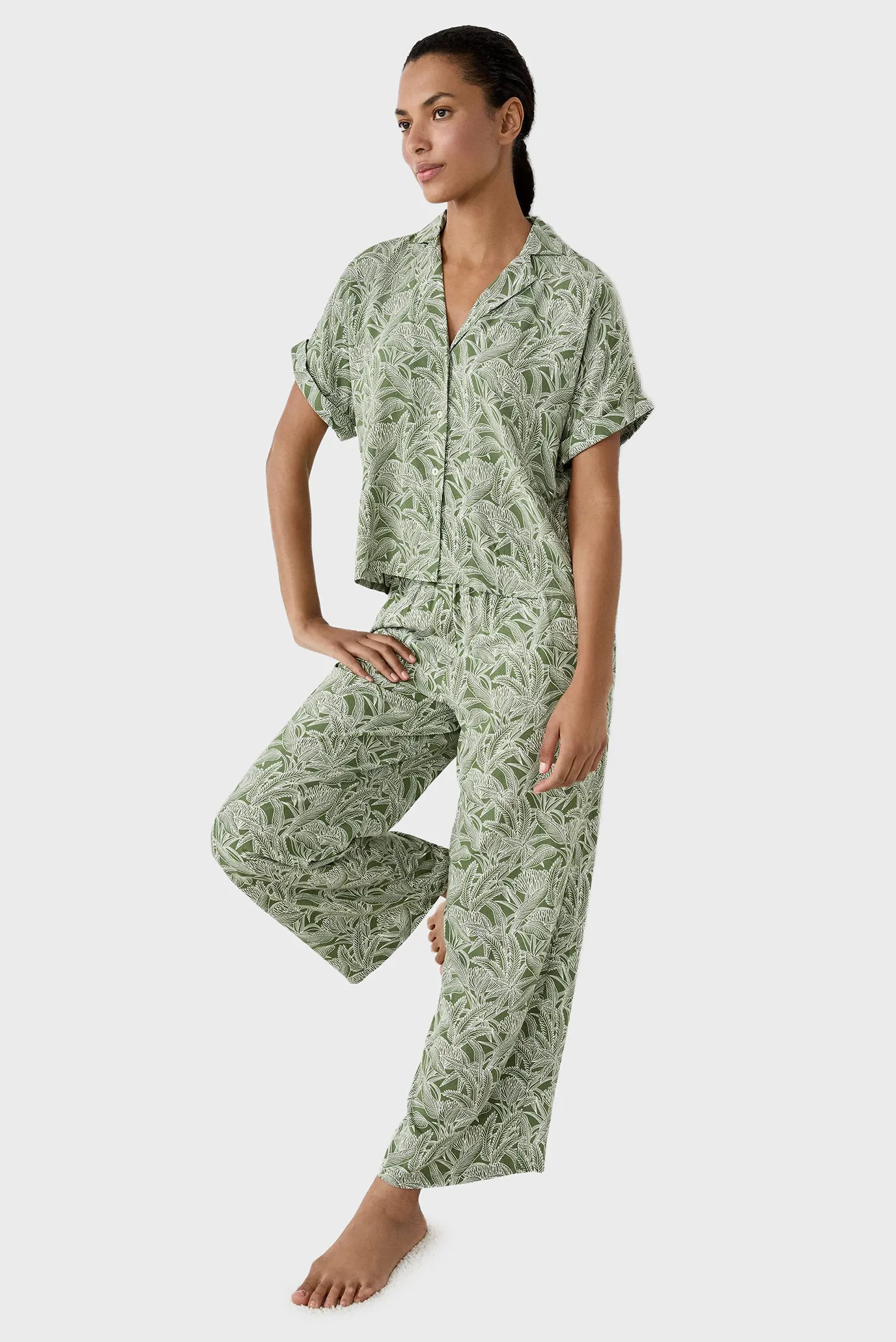 Женские мятные брюки с узором 7/8 THELMA 4