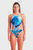 Женский синий купальник с узором ONE PRINT SWIMSUIT TECH BACK