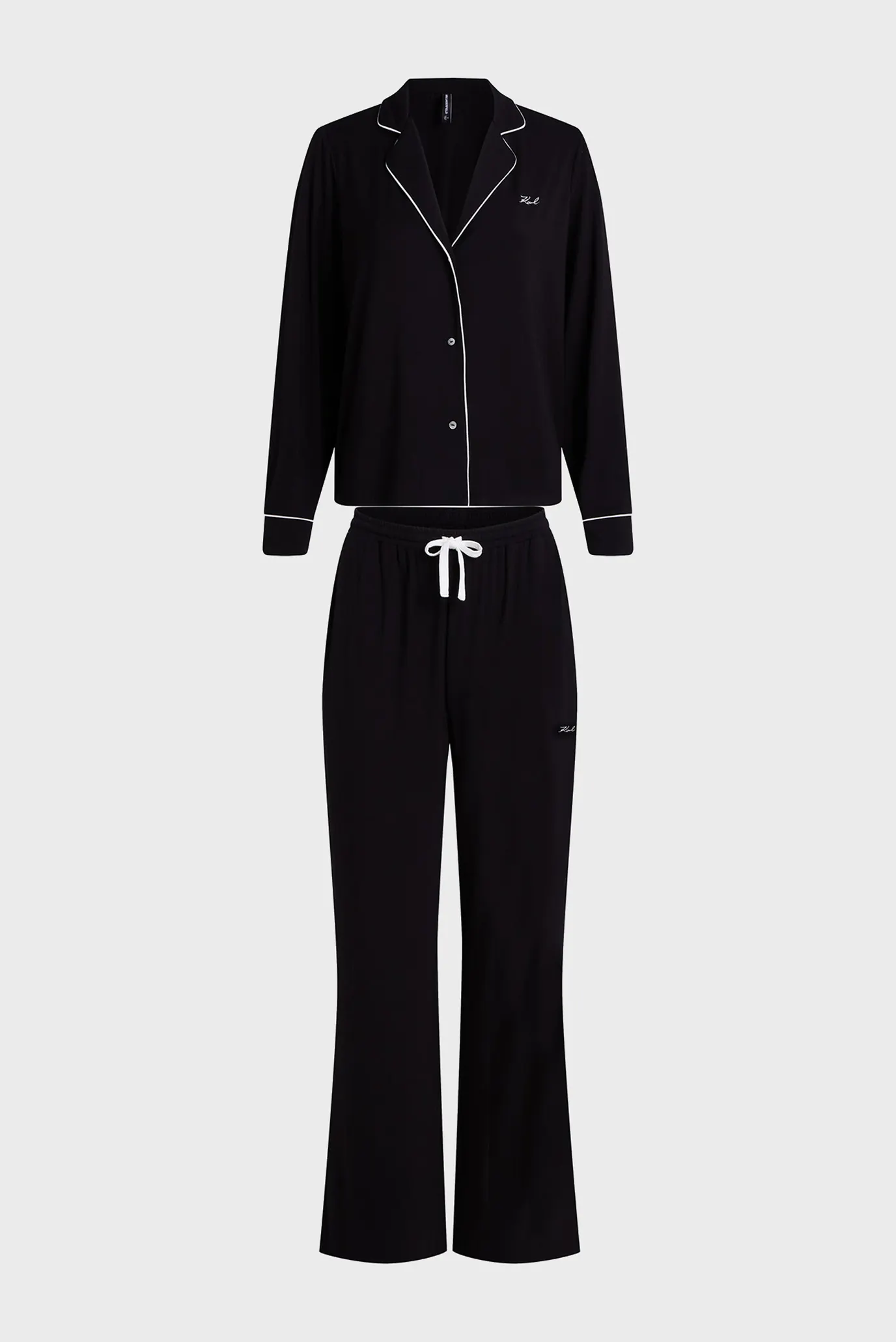 Женская черная пижама (рубашка, брюки) jersey 5