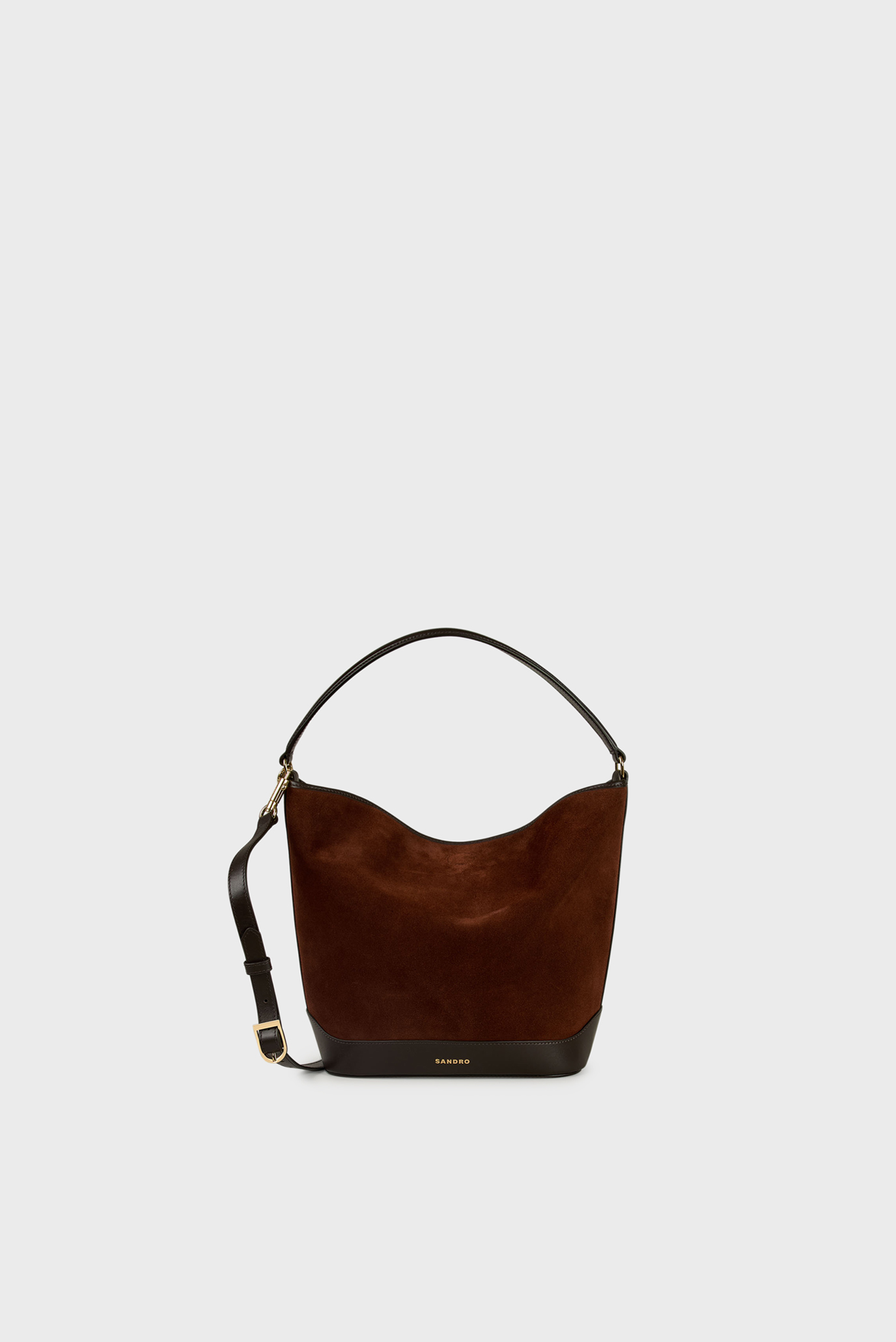 Женская коричневая замшевая сумка TANGOSO Коричневый ONESIZE Sandro SFASA01521_Mahogany Женская коричневая замшевая сумка TANGOSO Коричневый ONESIZE Sandro SFASA01521_Mahogany
