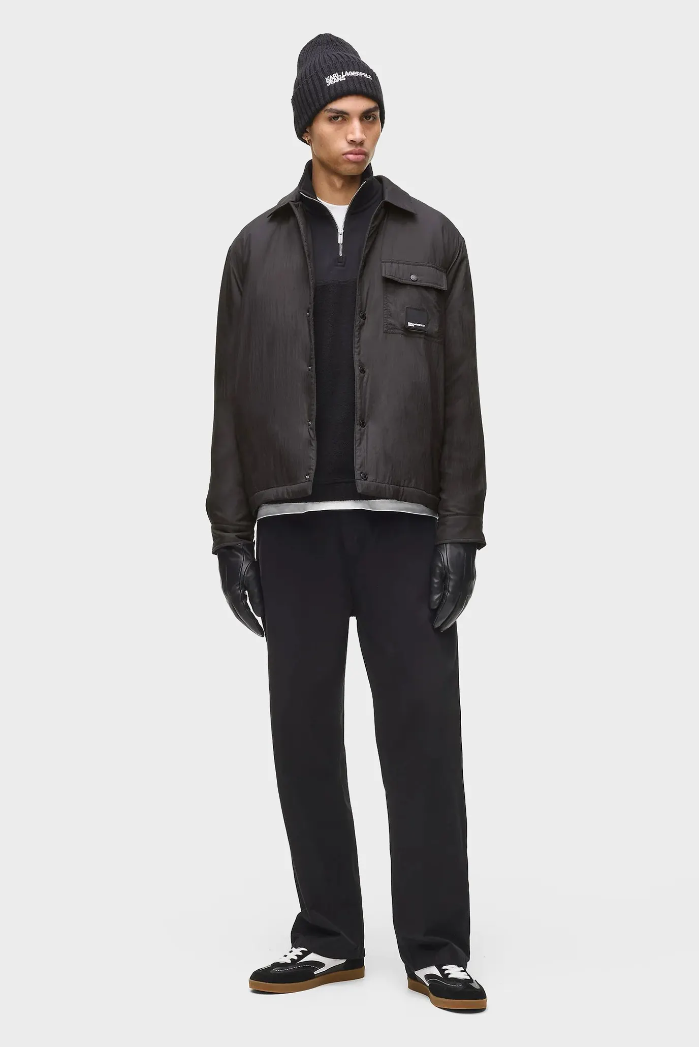 Мужская черная куртка fleece lined 2