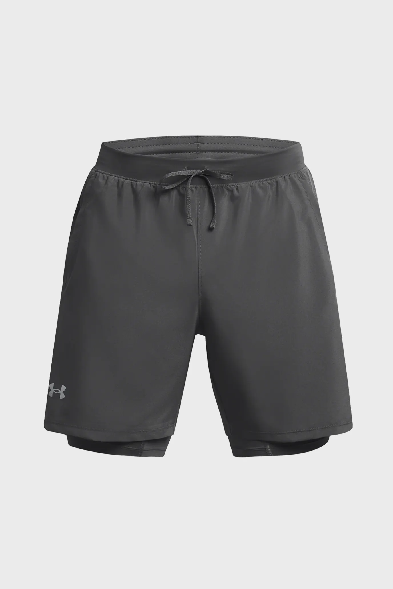 Мужские серые шорты UA LAUNCH 7'' 2-IN-1 SHORTS 5