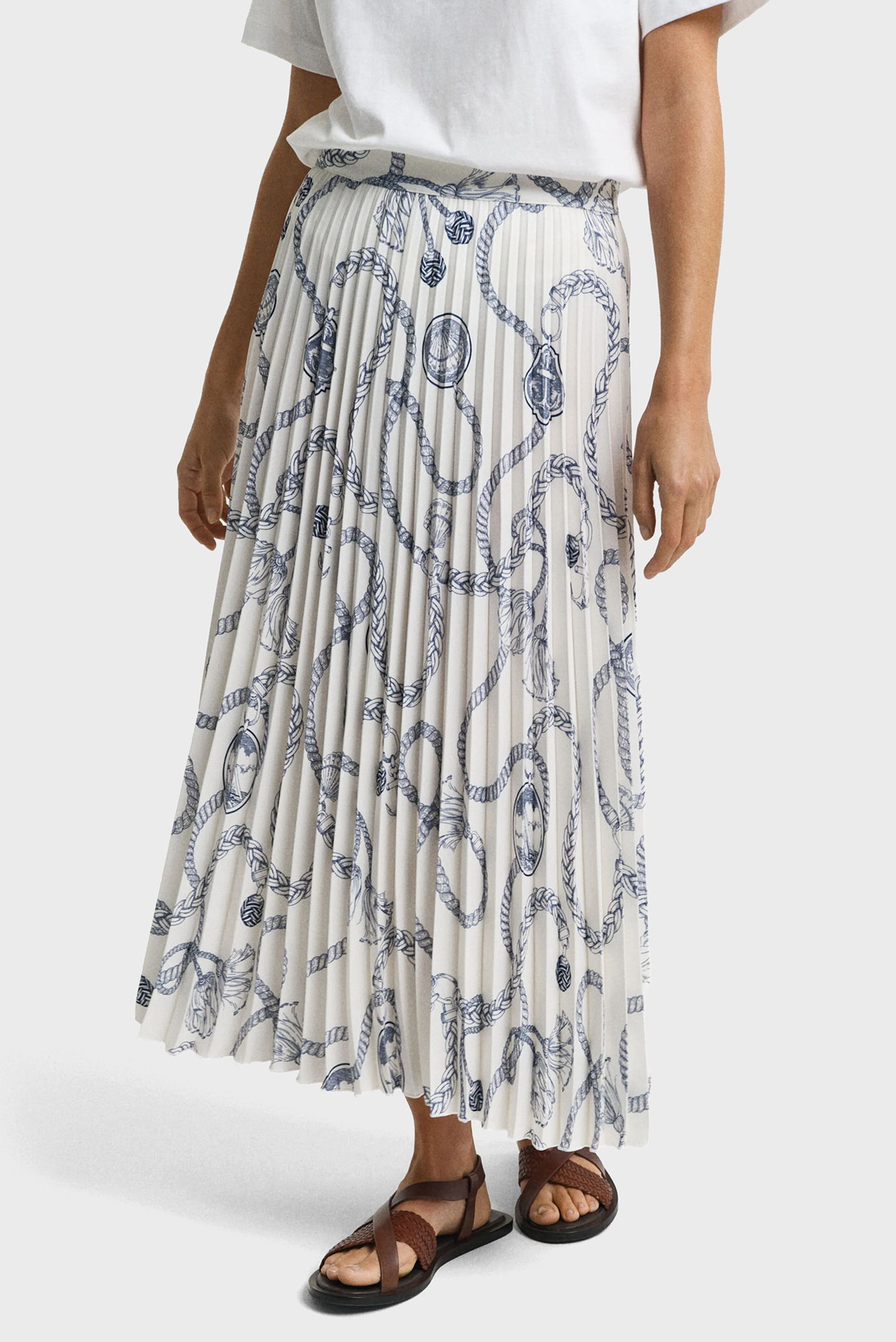 Женская белая плиссированная юбка с узором SAILING PRINT PLEATED SKIRT Белый 40 Gant 4400173 Женская белая плиссированная юбка с узором SAILING PRINT PLEATED SKIRT Белый 40 Gant 4400173