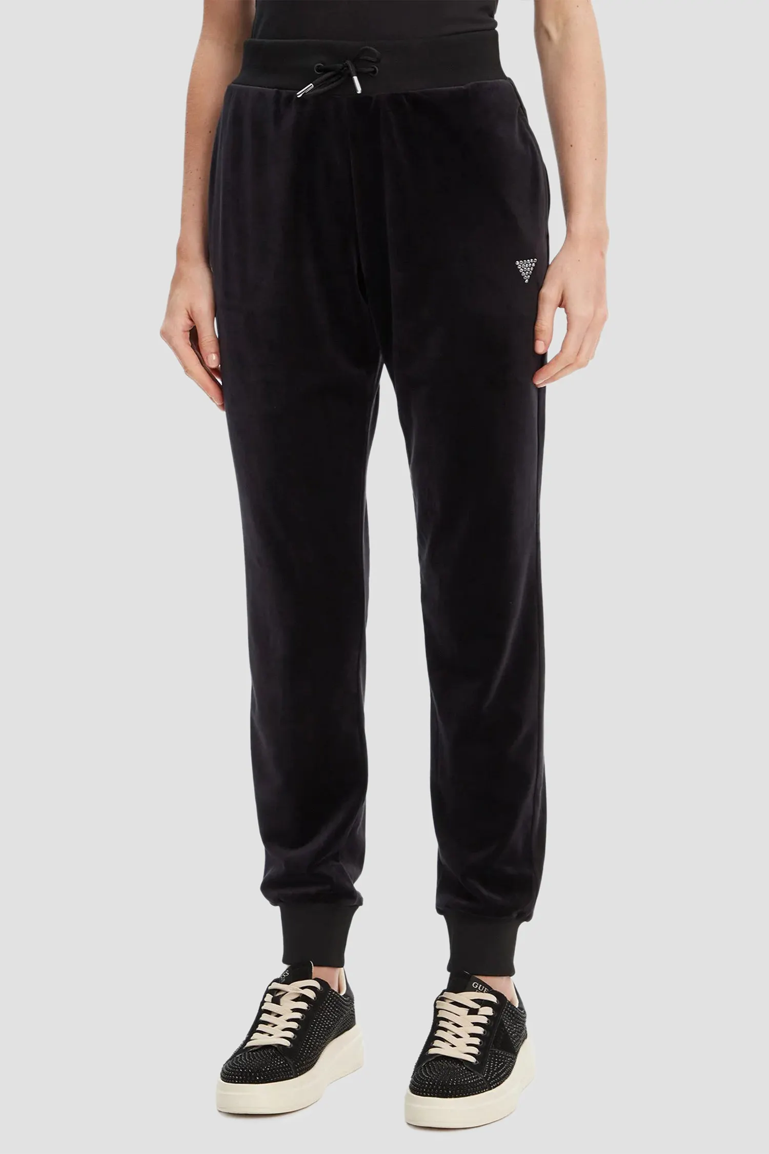 Жіночі чорні велюрові спортивні штани 1