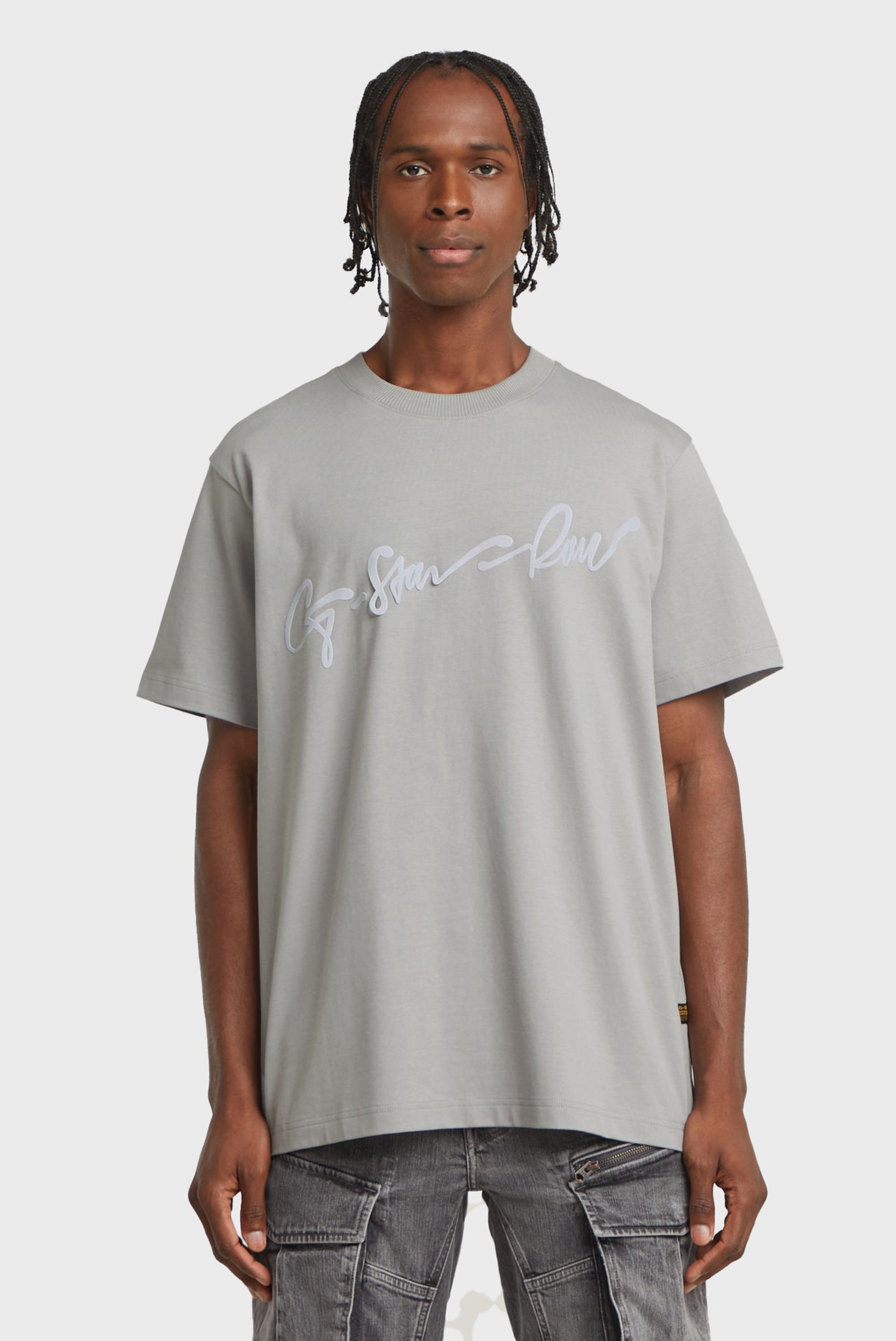 Мужская серая футболка Flock G-script Серый L G-Star RAW D25148,C784 Мужская серая футболка Flock G-script Серый L G-Star RAW D25148,C784