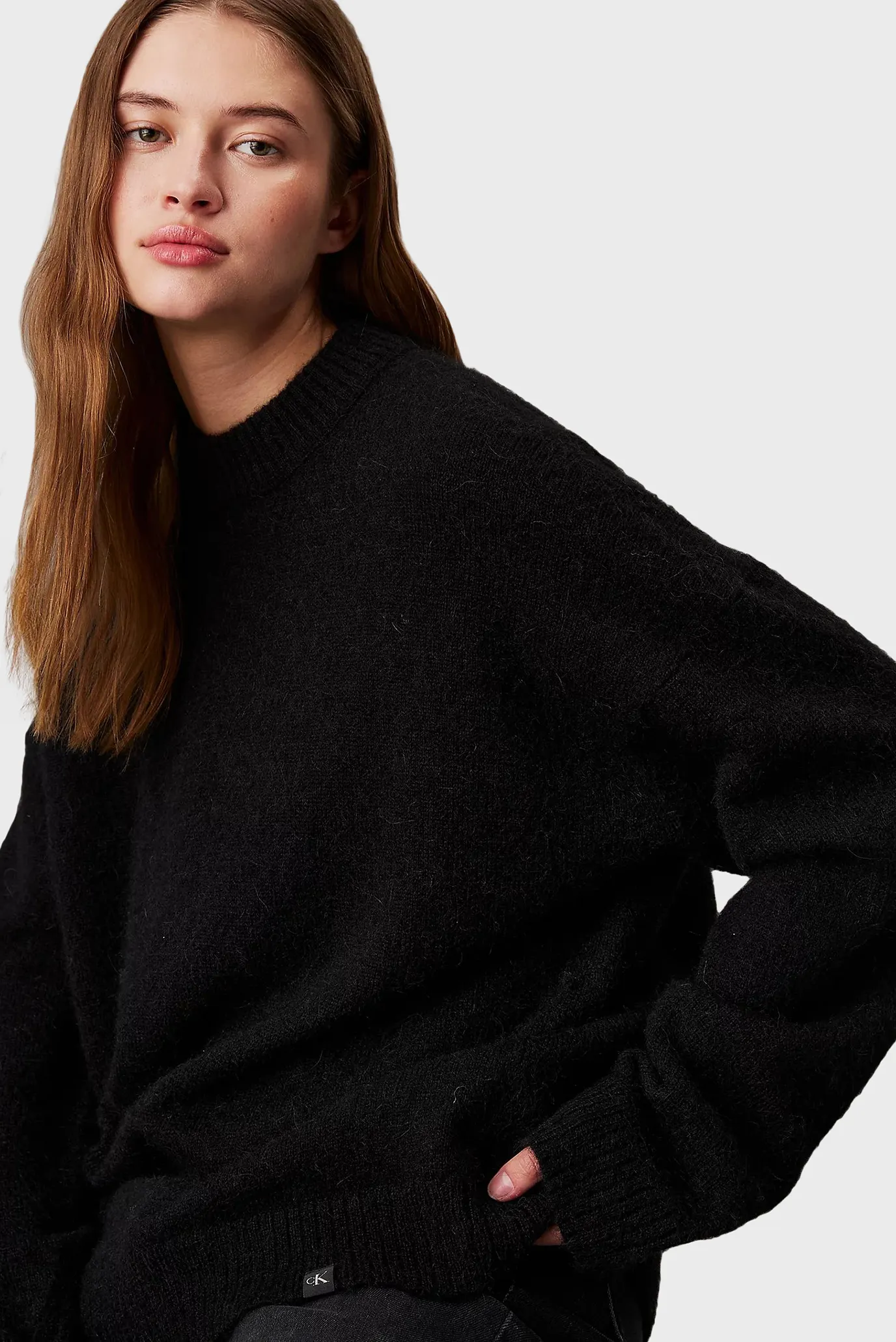 Жіночий чорний светр TEXTURED LOOSE 4