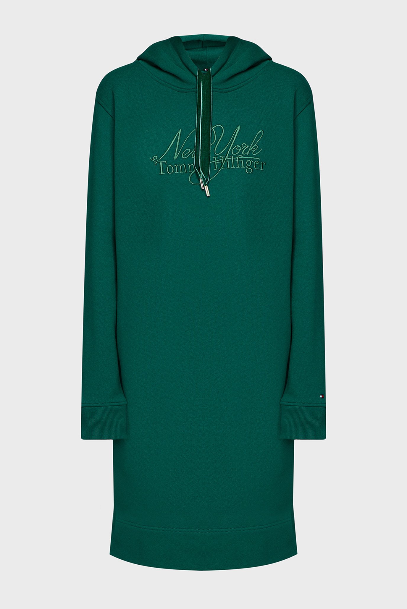 Женское зеленое платье REG VLVT TRIM HOOD SHORT DRS LS 1