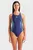 Женский темно-синий купальник GRID SWIMSUIT V BACK GRAPHIC