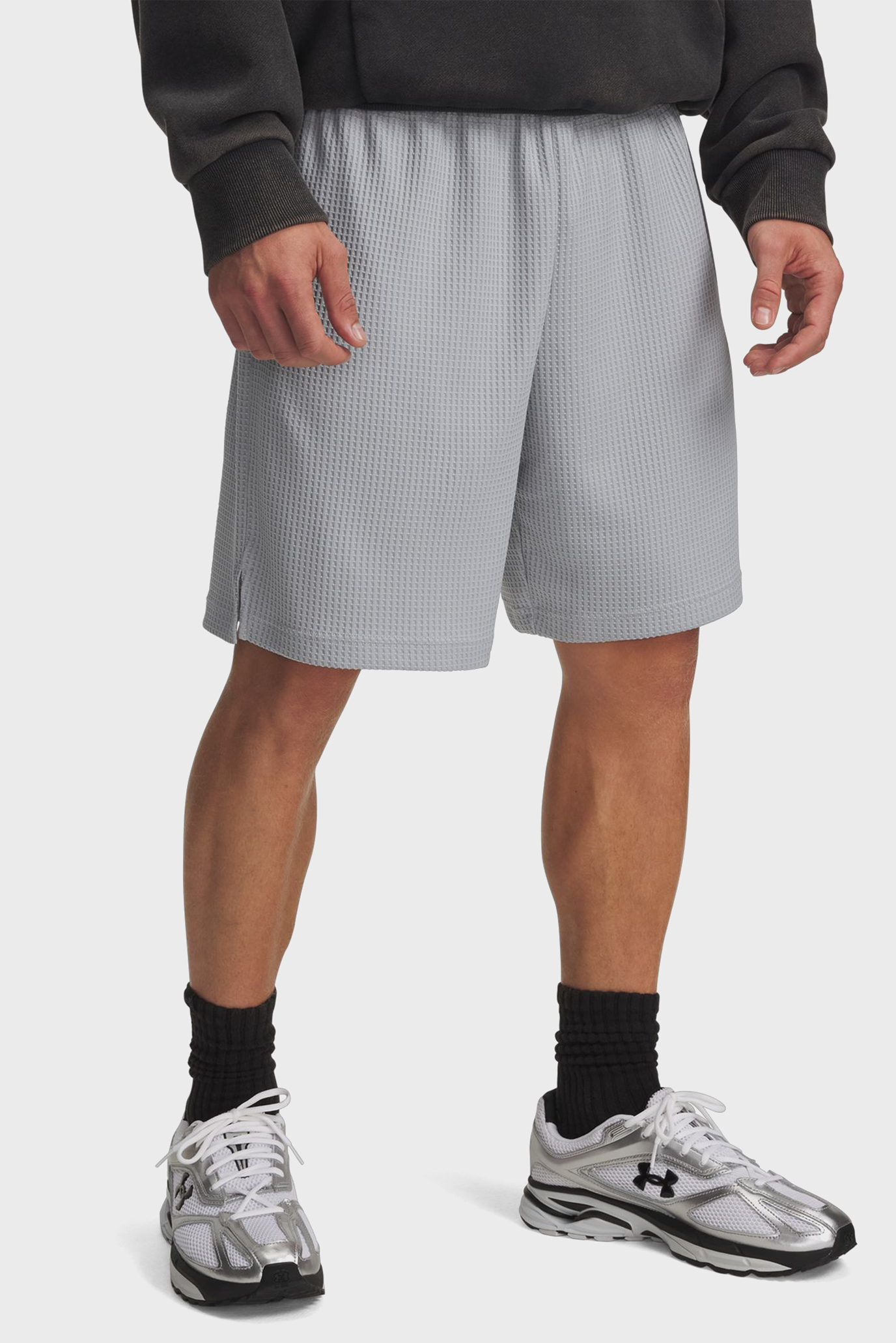 Мужские серые шорты UA Rival Waffle Short Серый M Under Armour 1383107-011