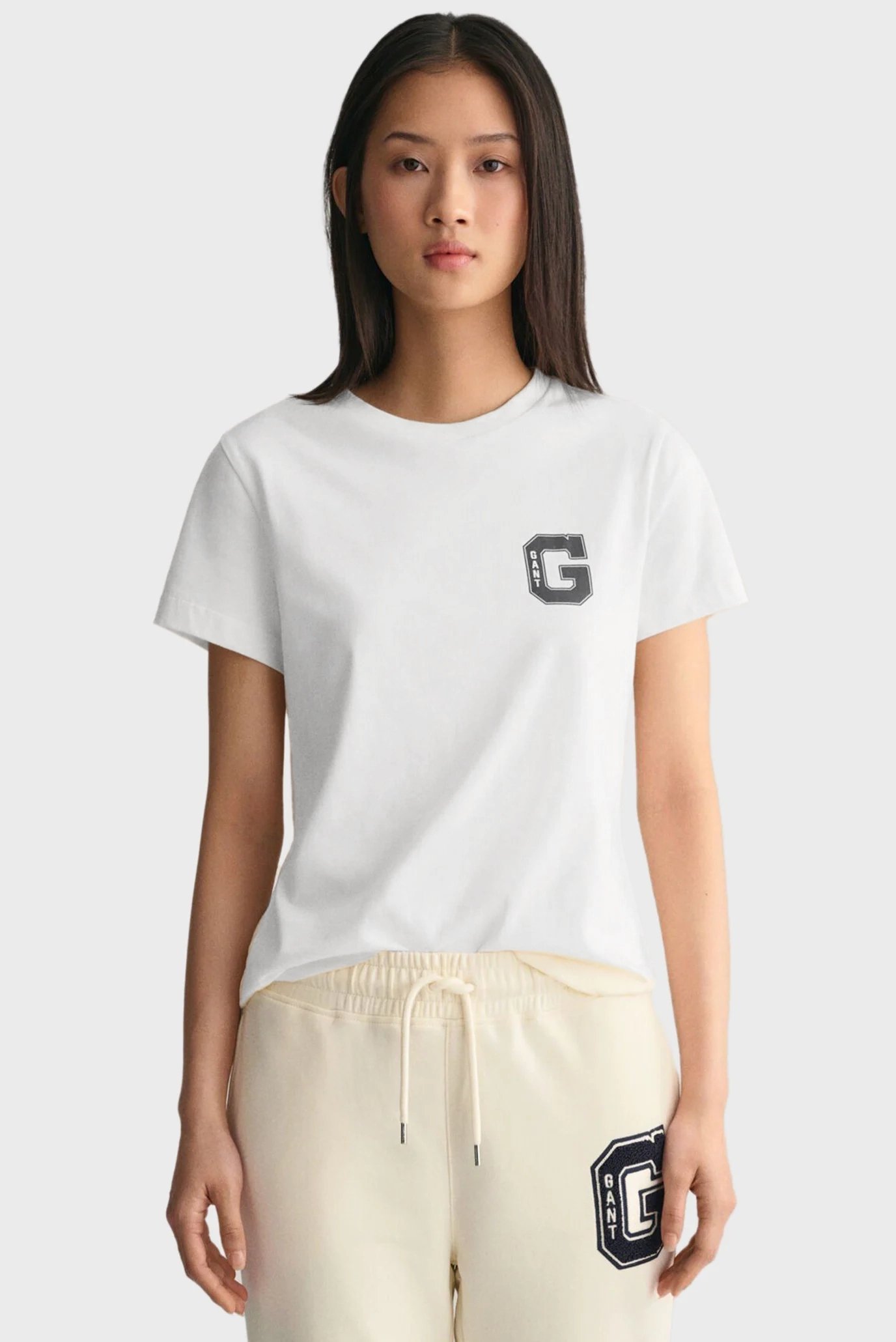Женская белая футболка REG G SS C-NECK T-SHIRT 1