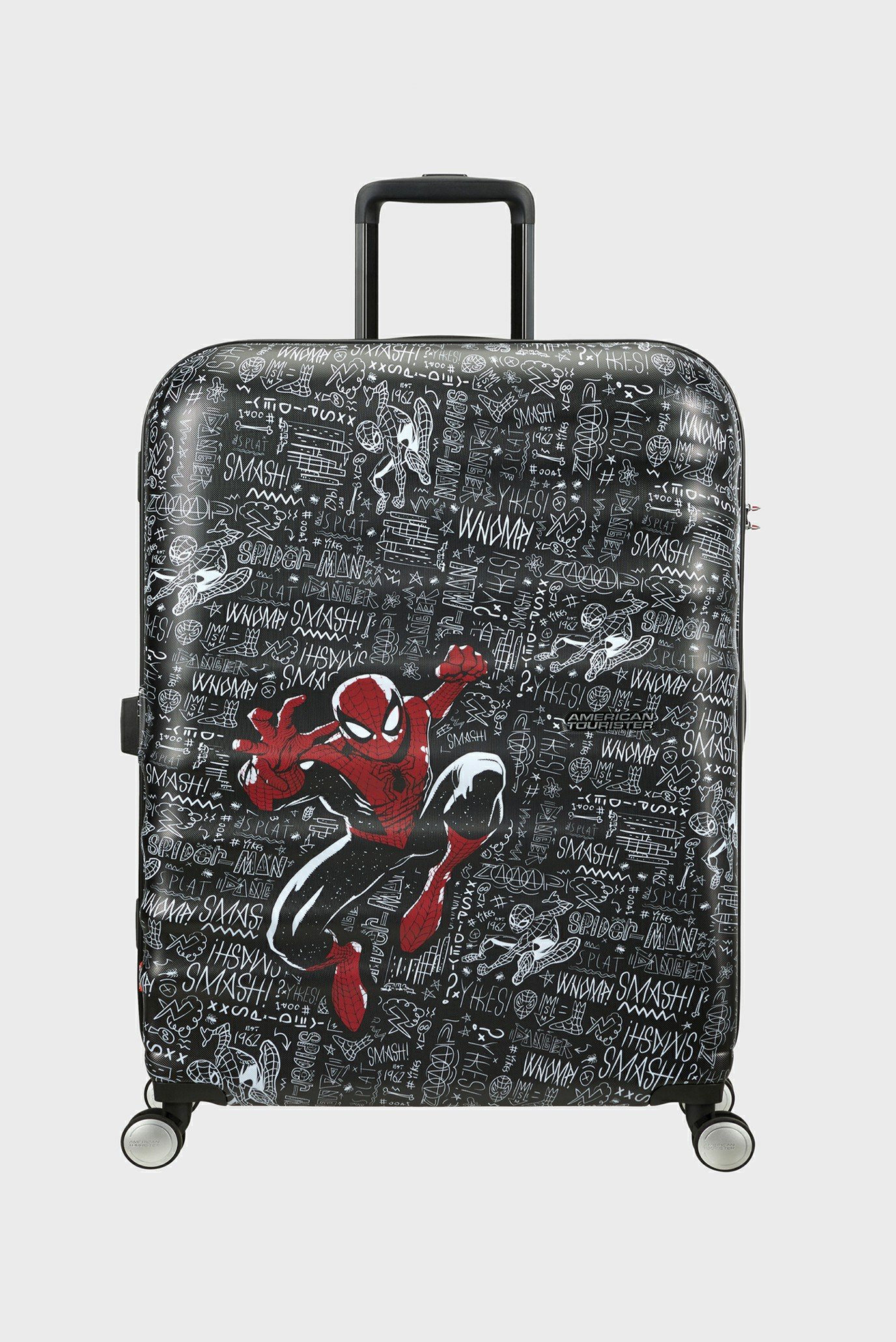 Дитяча чорна валіза з візерунком 77 см WAVEBREAKER DISNEY SPIDERMAN SKETCH 1