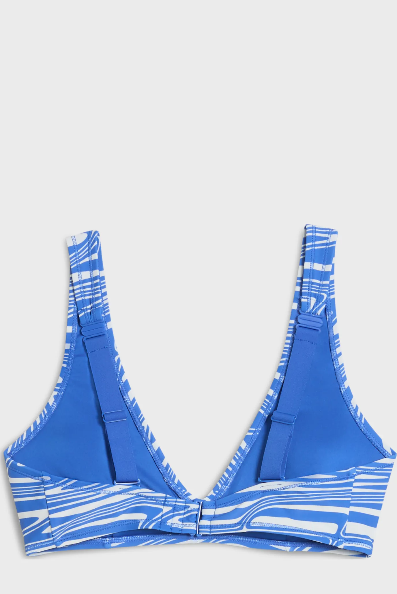 Женский голубой лиф от купальника с узором Short Swim Top Women 2