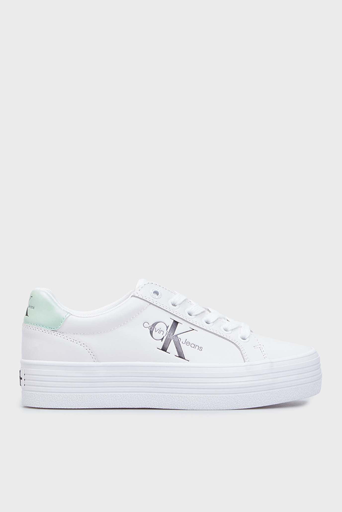 Женские белые кожаные сникерсы VULC FLATFORM LACEUP LTH 1