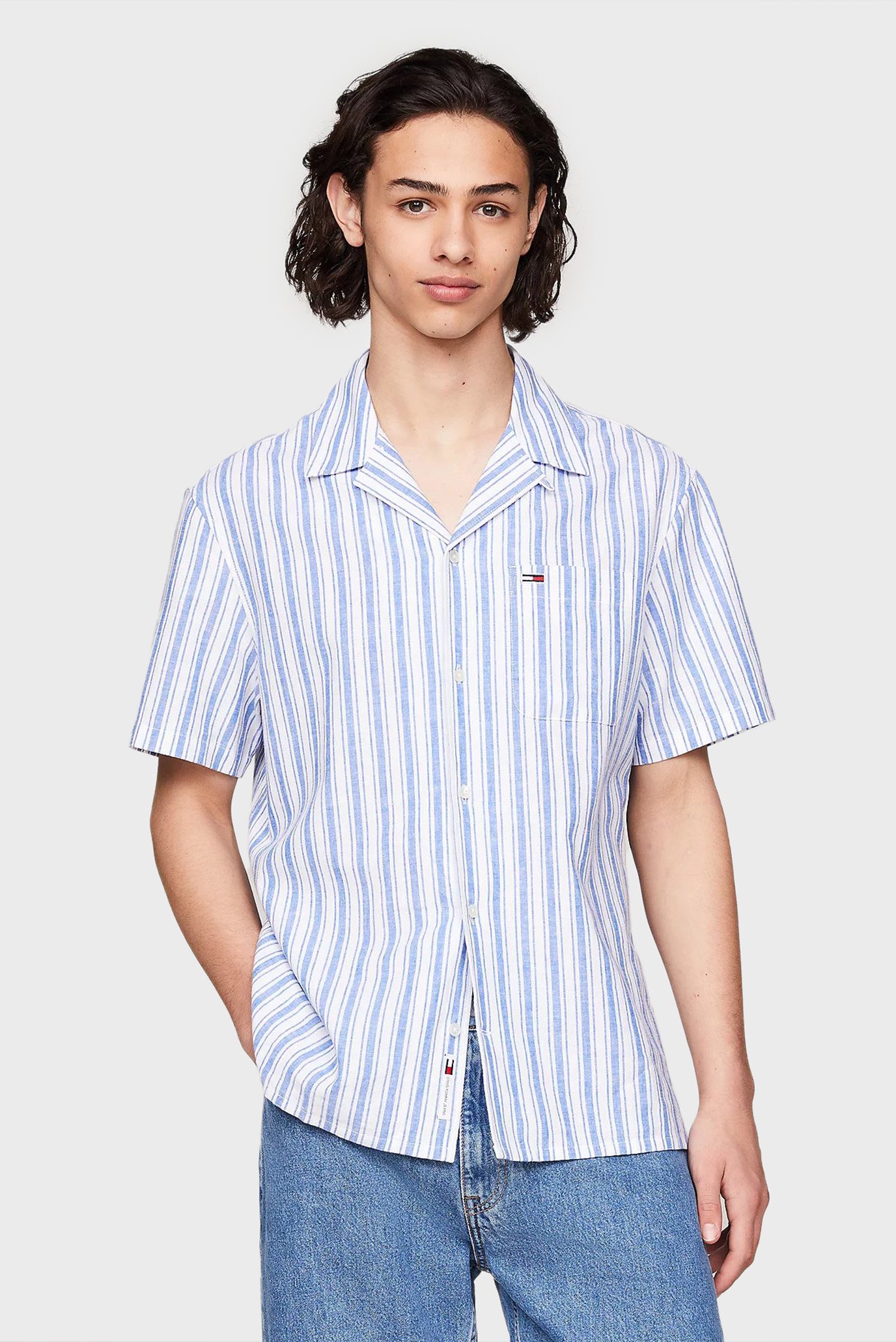 Чоловіча сорочка у смужку TJM STRIPE LINEN SS 1