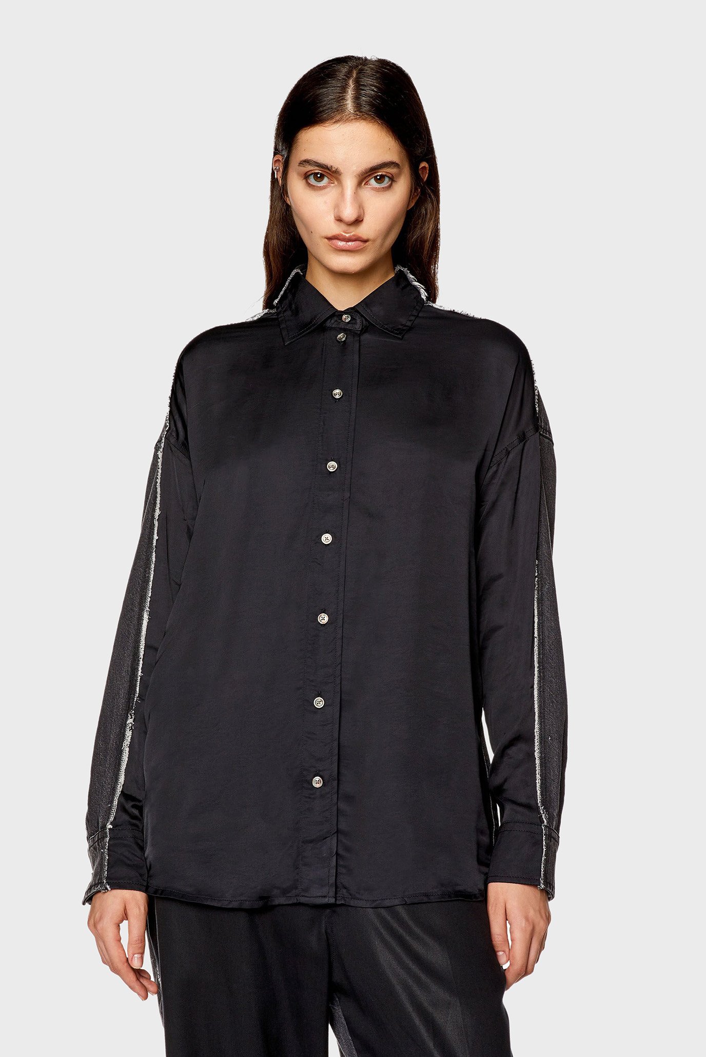 Жіноча чорна сорочка S-DOU-DNM-FL 1