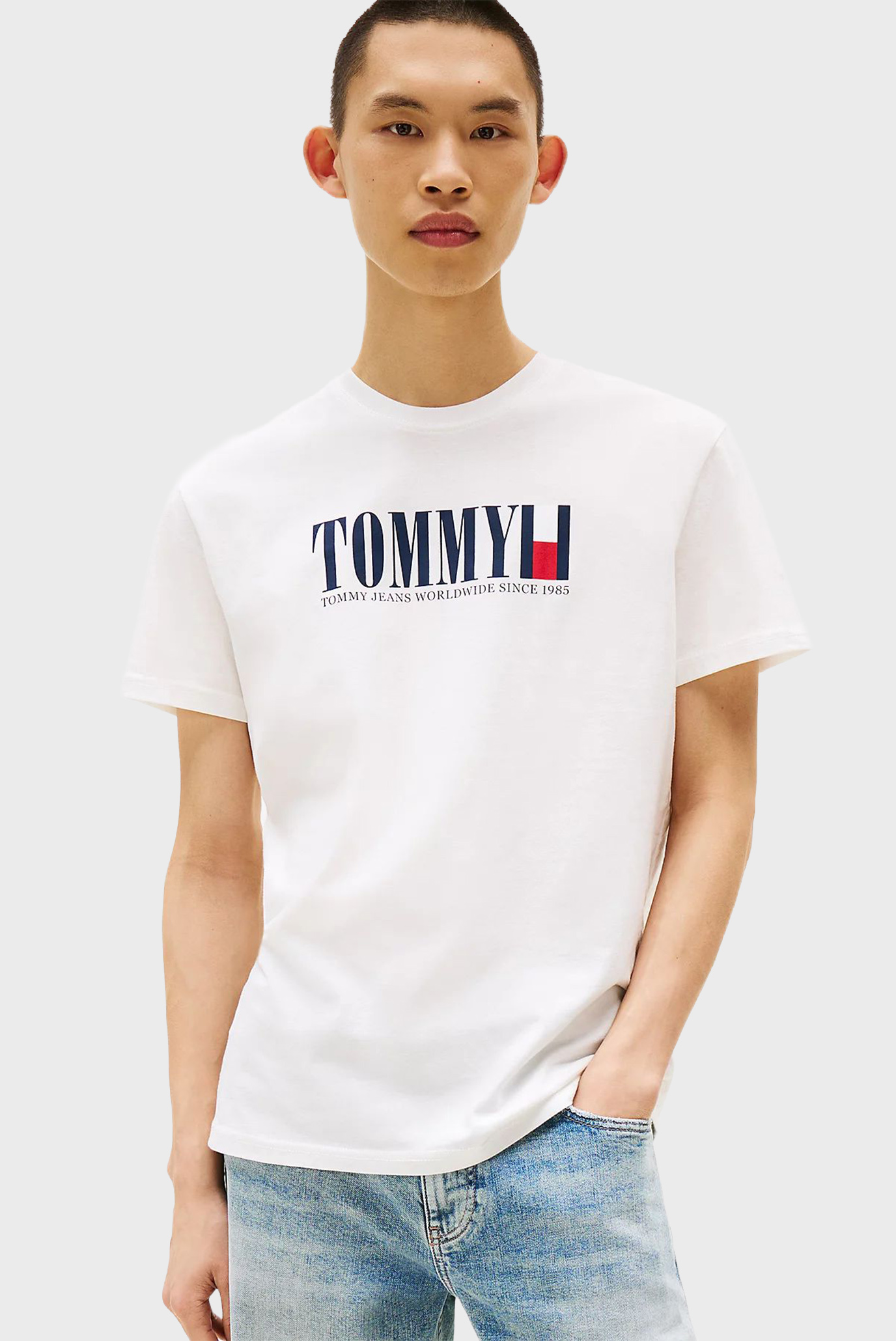 Мужская белая футболка TJM REG TOMMY DNA FLAG Белый L Tommy Jeans DM0DM21941 Мужская белая футболка TJM REG TOMMY DNA FLAG Белый L Tommy Jeans DM0DM21941