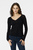 Женский черный шерстяной пуловер