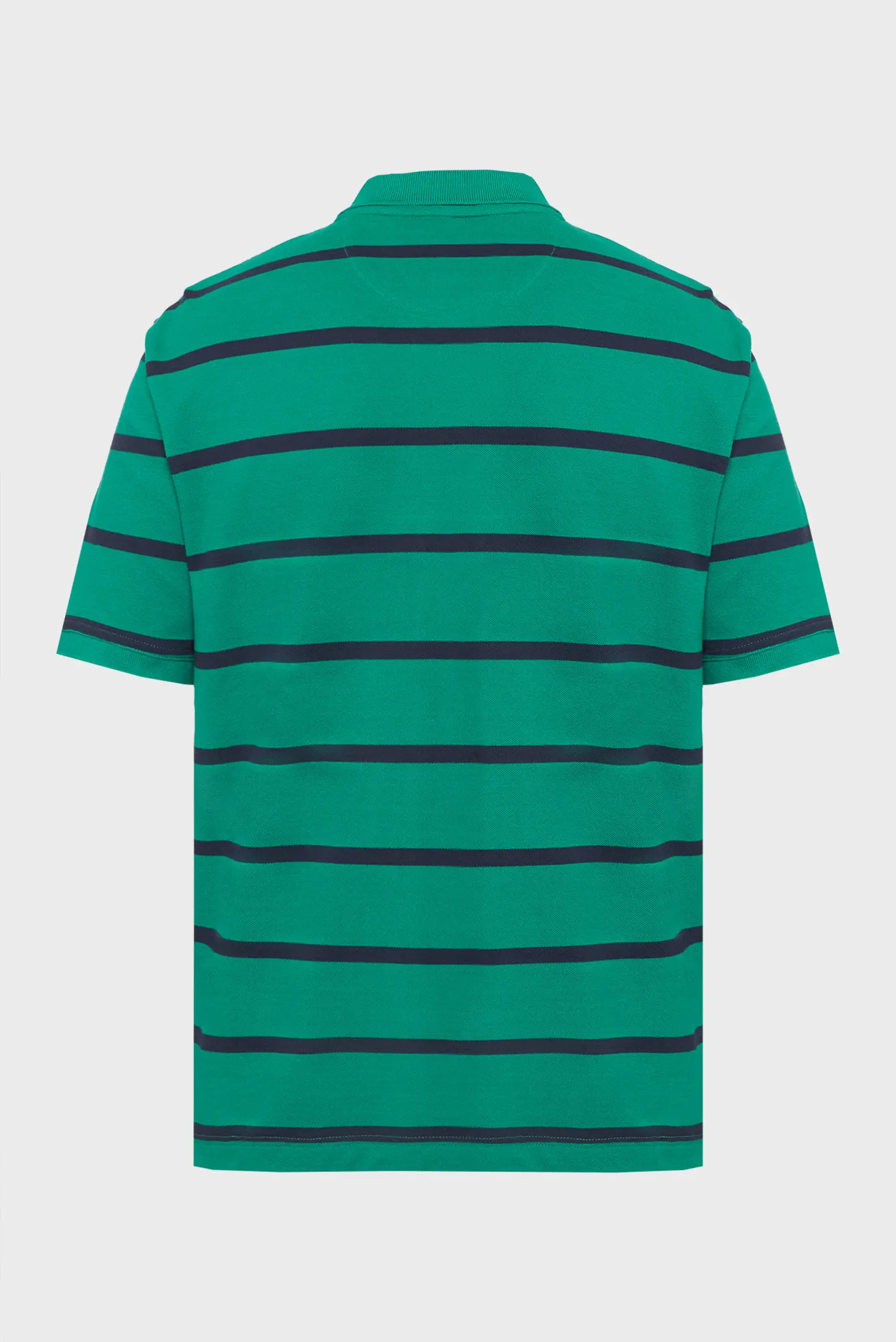 Мужское зеленое поло в полоску 2