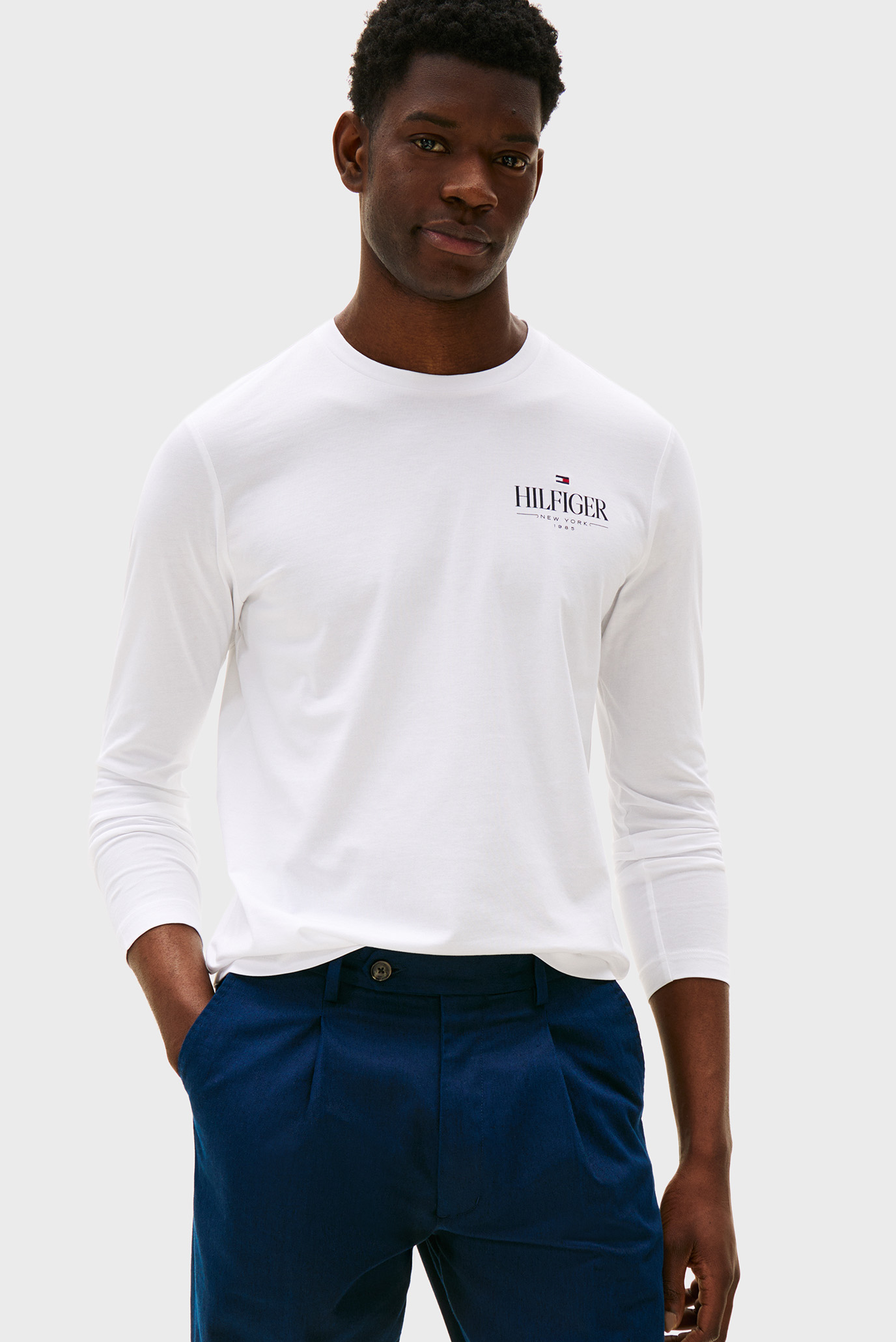 Мужской белый лонгслив HILFIGER STACK Белый XXL Tommy Hilfiger MW0MW41293 Мужской белый лонгслив HILFIGER STACK Белый XXL Tommy Hilfiger MW0MW41293