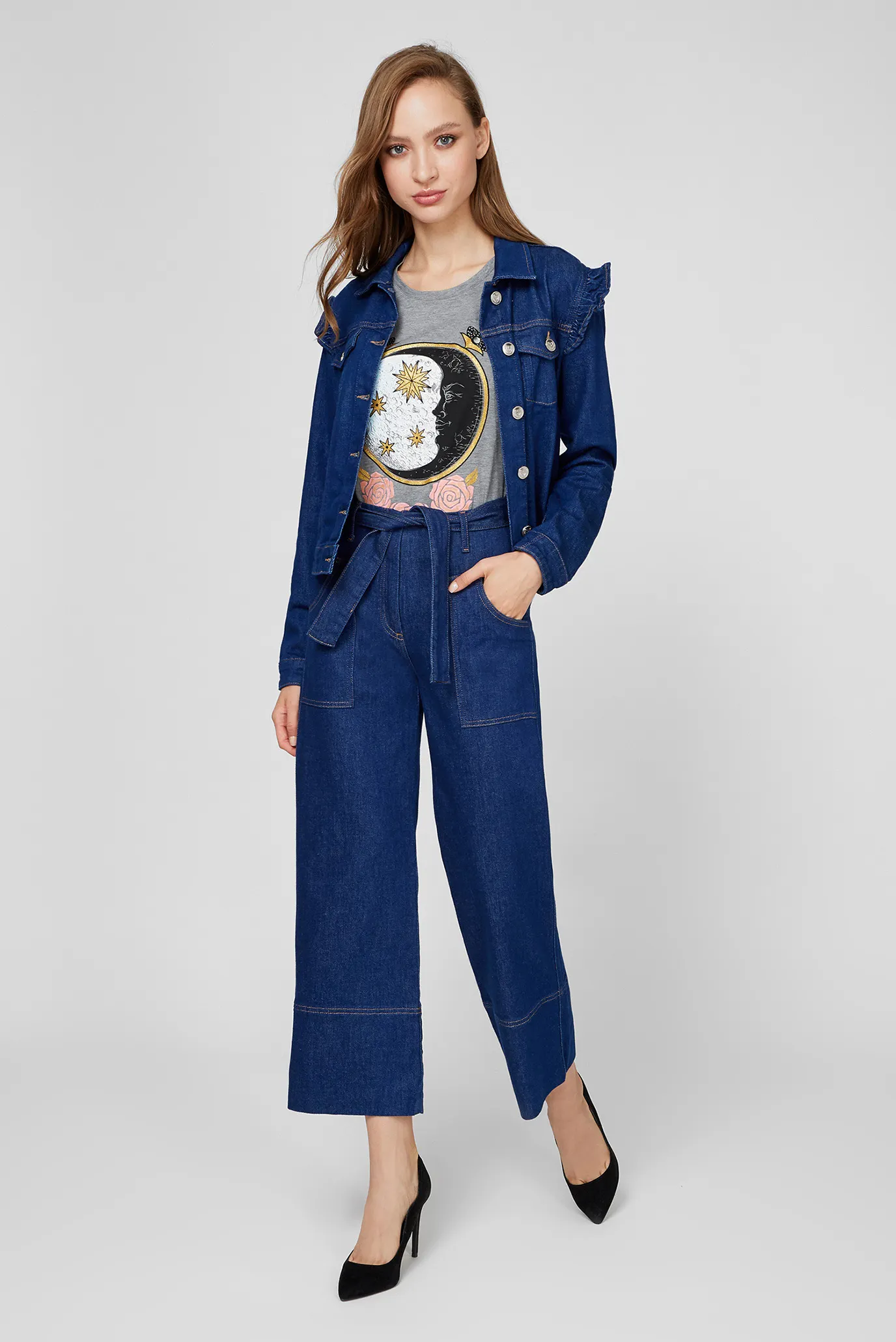 Жіноча темно-синя джинсова куртка 2