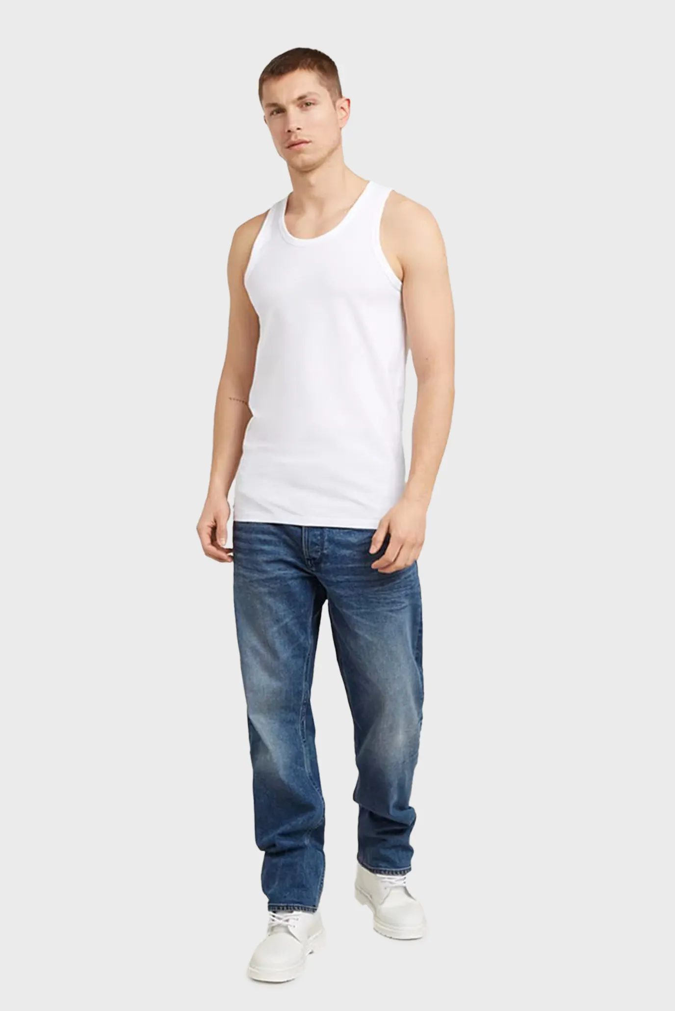 Мужская белая майка (2 шт) Base 4