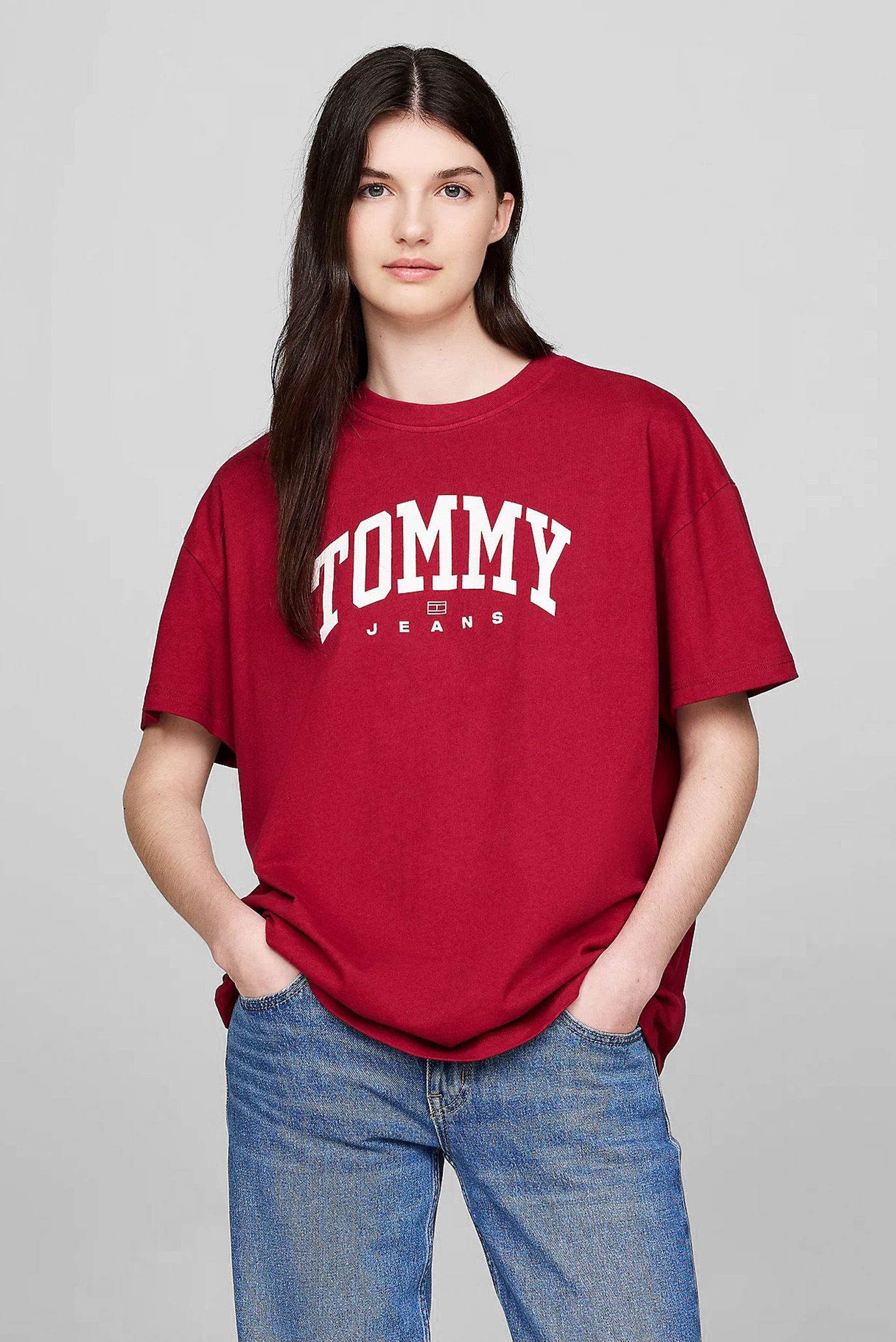 Жіноча червона футболка TJW OVS VARSITY 1 TEE EXT 1