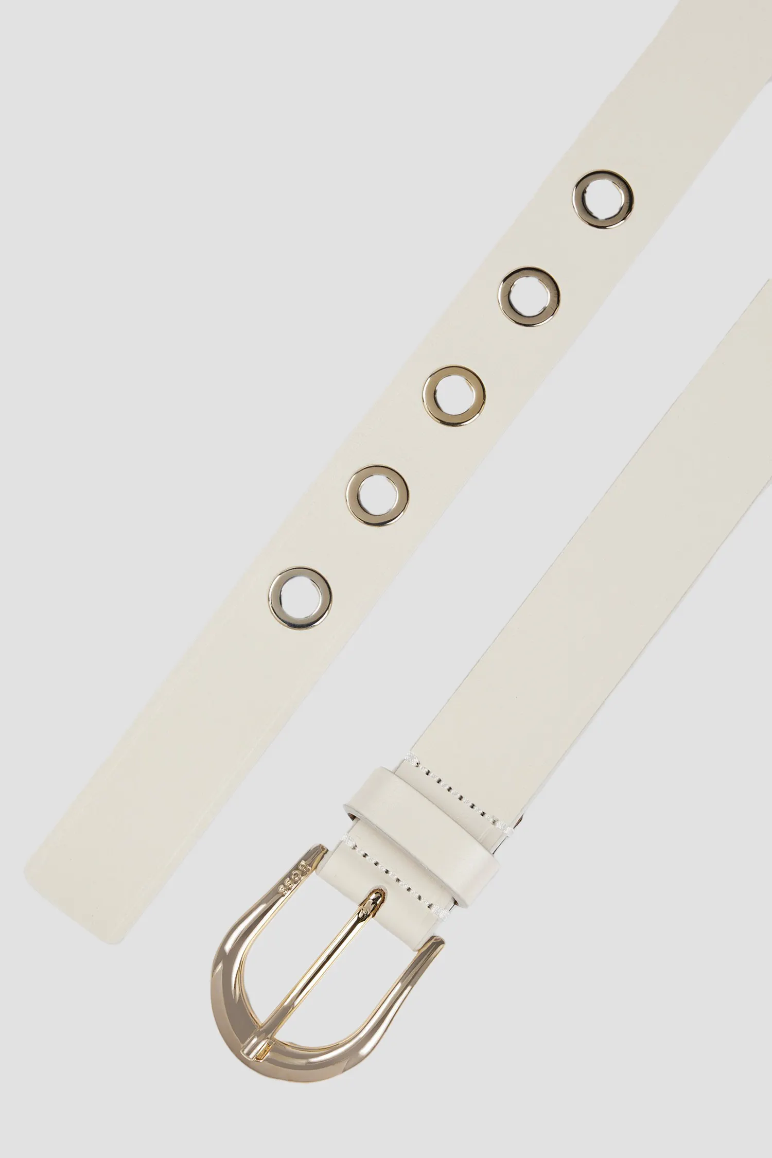 Жіночий білий шкіряний ремінь 2