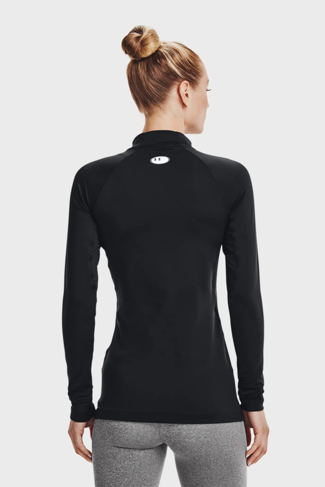 Жіночий чорний лонгслів UA CG Authentics Mockneck-BLK 3