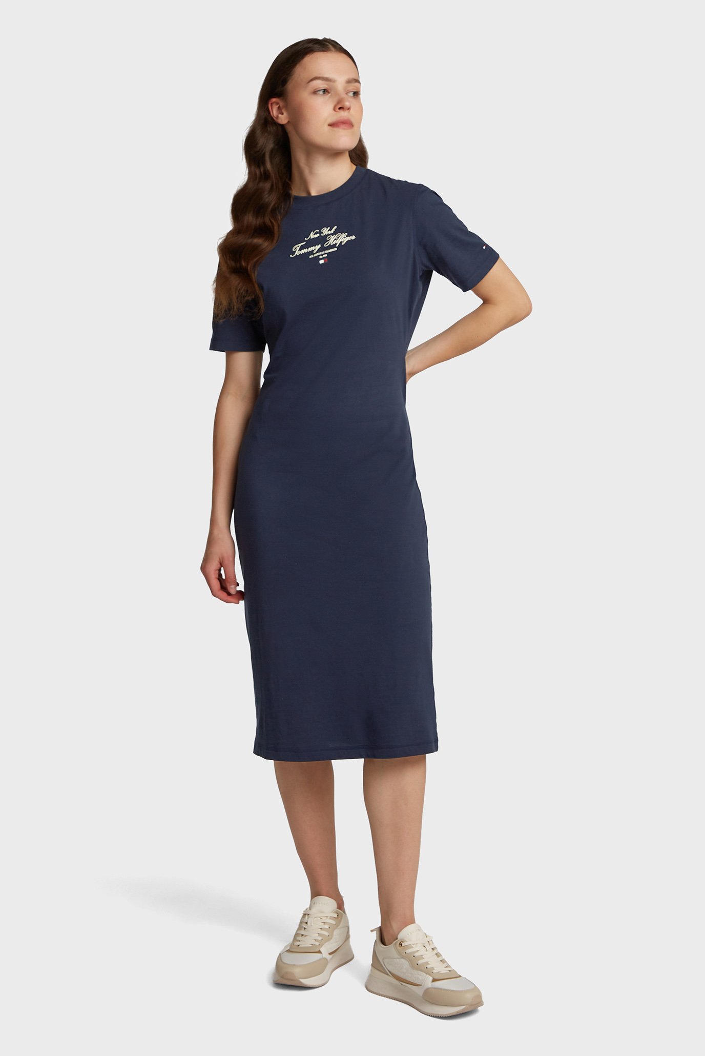 Женское темно-синее платье Синий S Tommy Hilfiger WW0WW43830 Женское темно-синее платье Синий S Tommy Hilfiger WW0WW43830